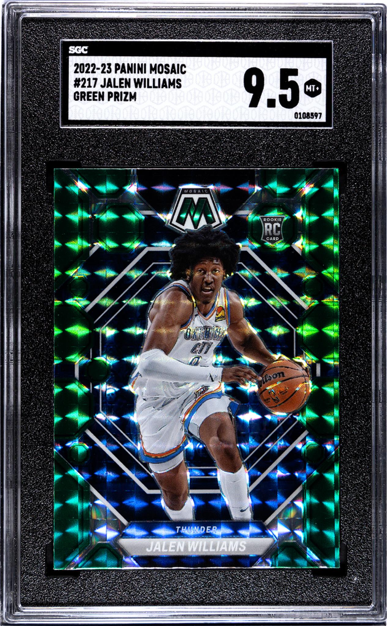 2022-23 Panini Mosaic #217 Jalen Williams Green Prizm SGC 9.5
