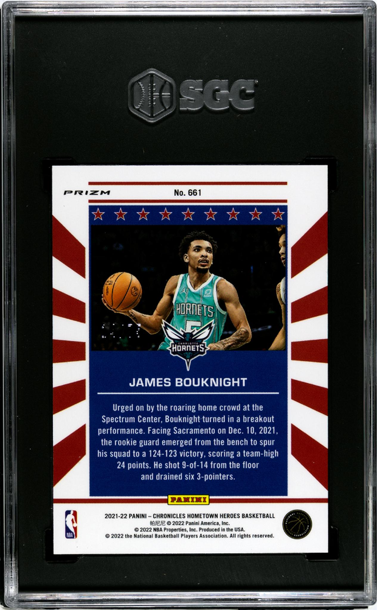 2021 Chronicles #661 James Bouknight Hometown Heroes Optic SGC 8.5