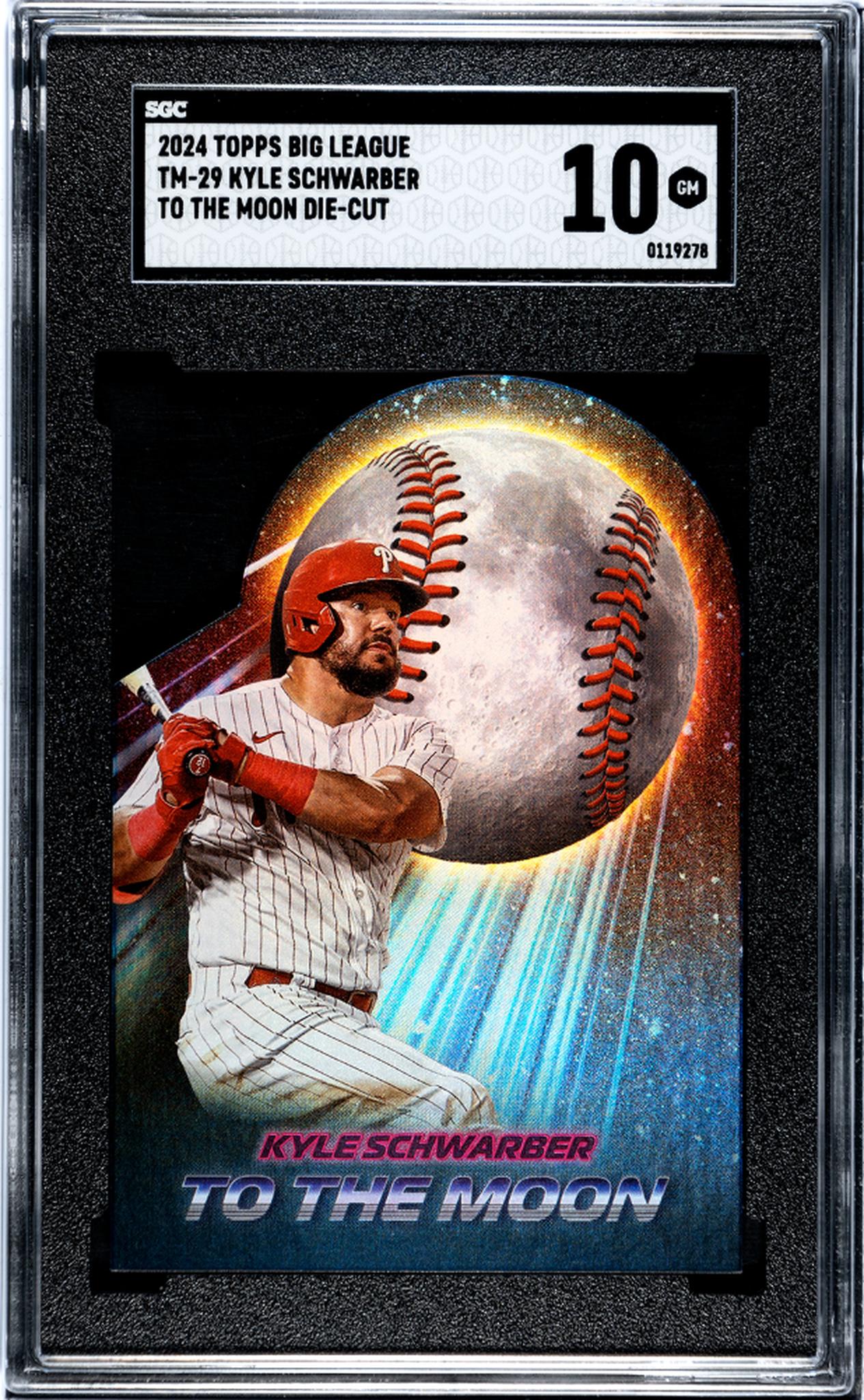 2024 Topps Big League #TM-29 Kyle Schwarber To The Moon Die-Cut SGC 10