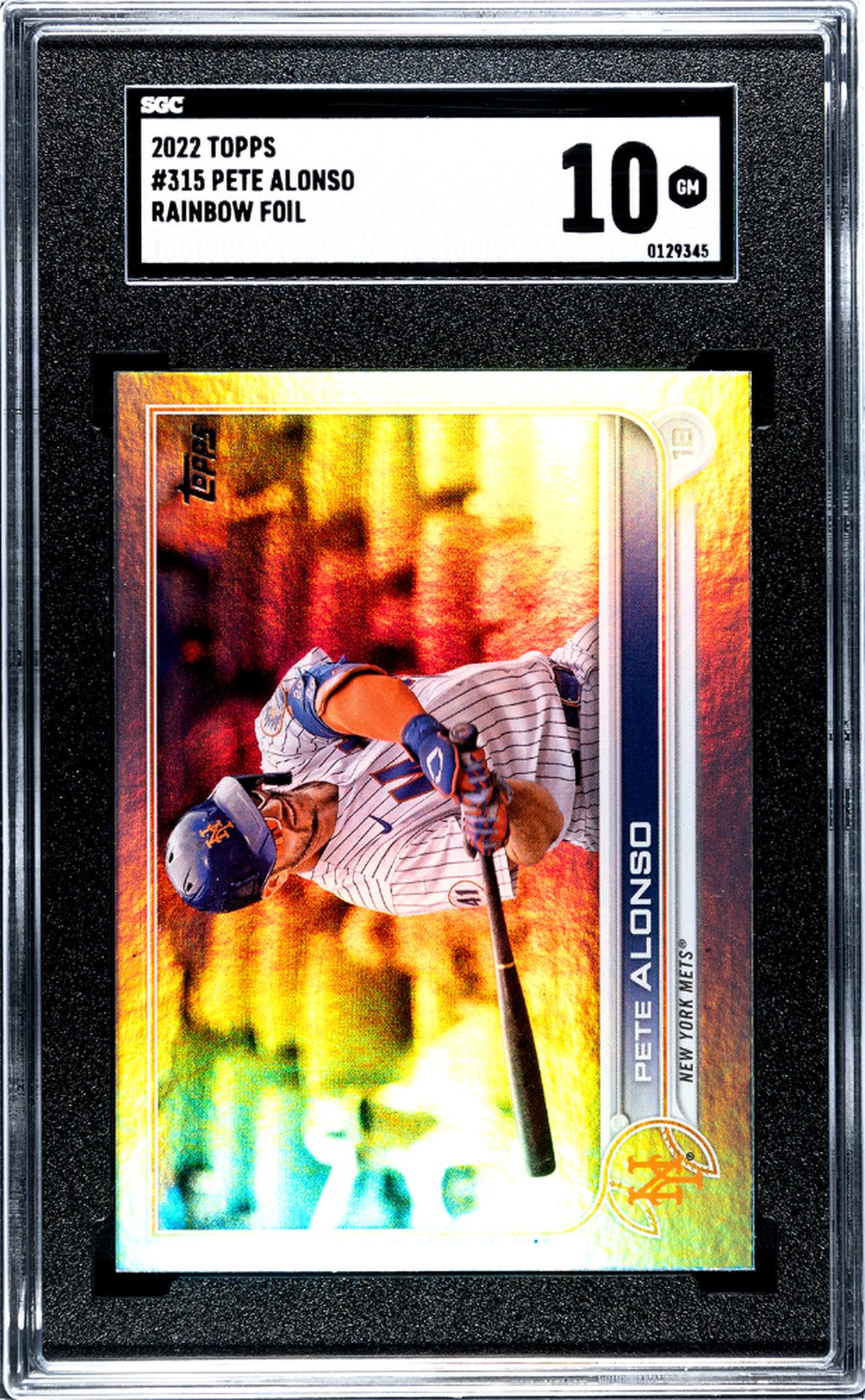 2022 Topps #315 Pete Alonso Rainbow Foil SGC 10