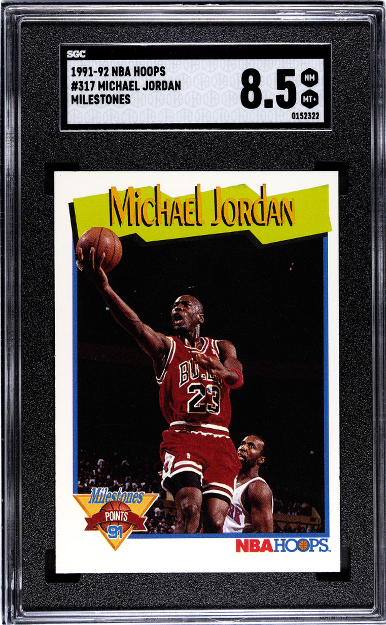1991 NBA Hoops #317 Michael Jordan Milestones SGC 8.5