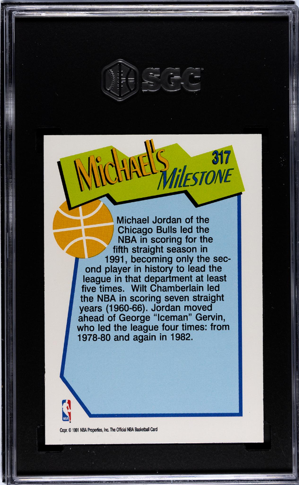 1991 NBA Hoops #317 Michael Jordan Milestones SGC 8.5