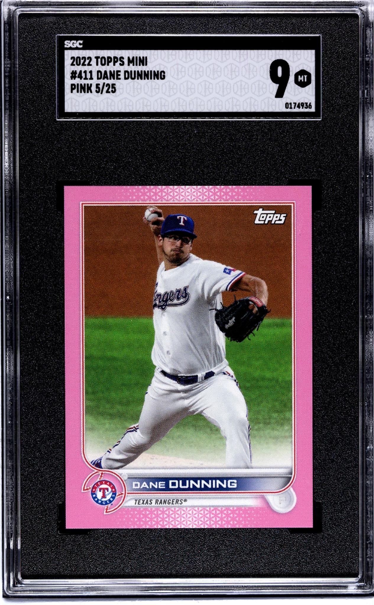 2022 Topps #411 Dane Dunning /25 SGC 9