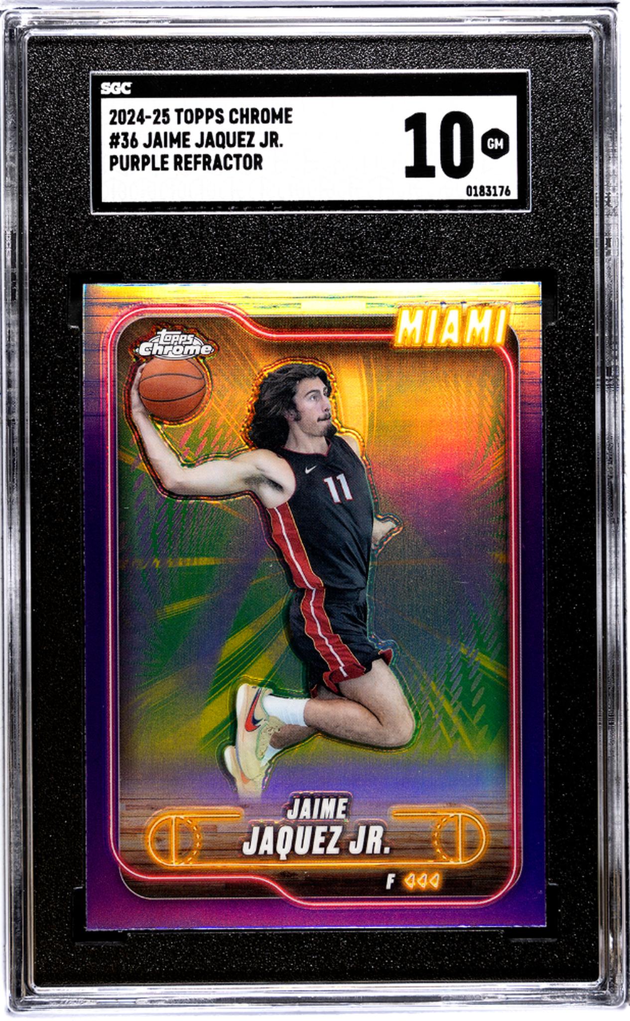 2024-25 Topps Chrome #36 Jaime Jaquez Jr. Purple Refractor SGC 10