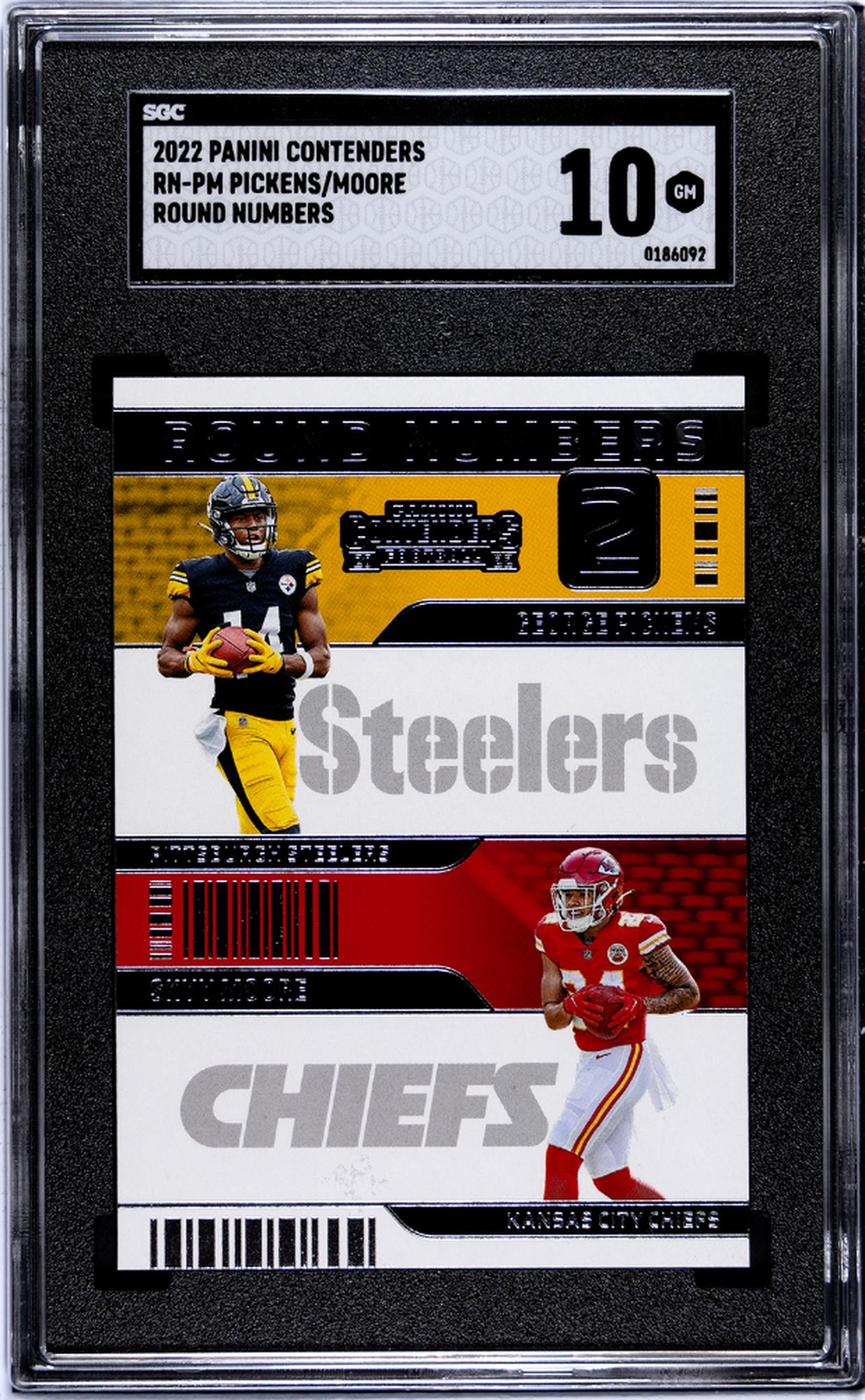 2022 Panini Contenders Round Numbers Pickens/Moore #RN-PM SGC 10