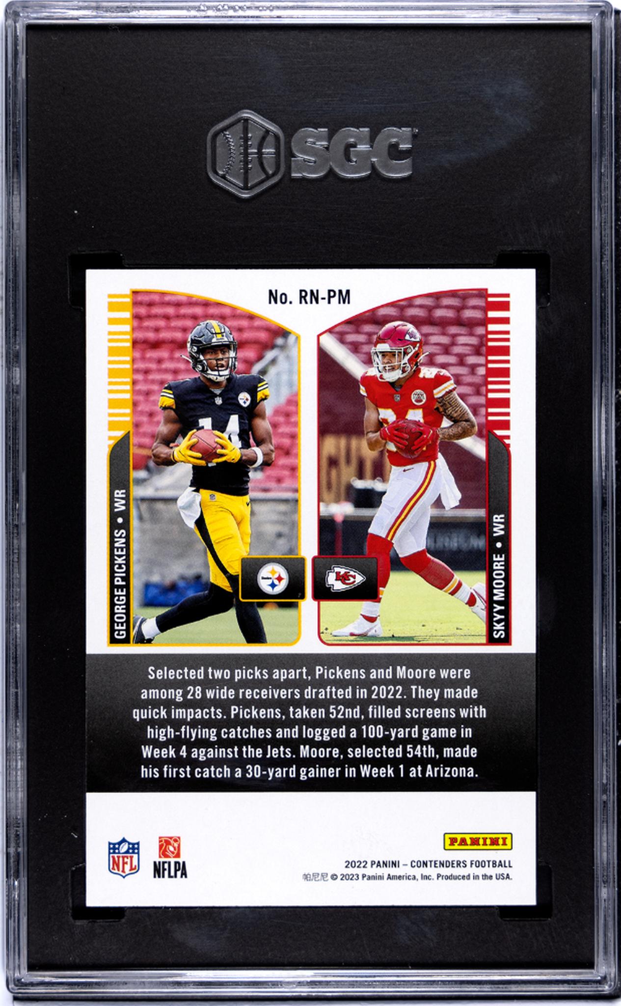 2022 Panini Contenders Round Numbers Pickens/Moore #RN-PM SGC 10