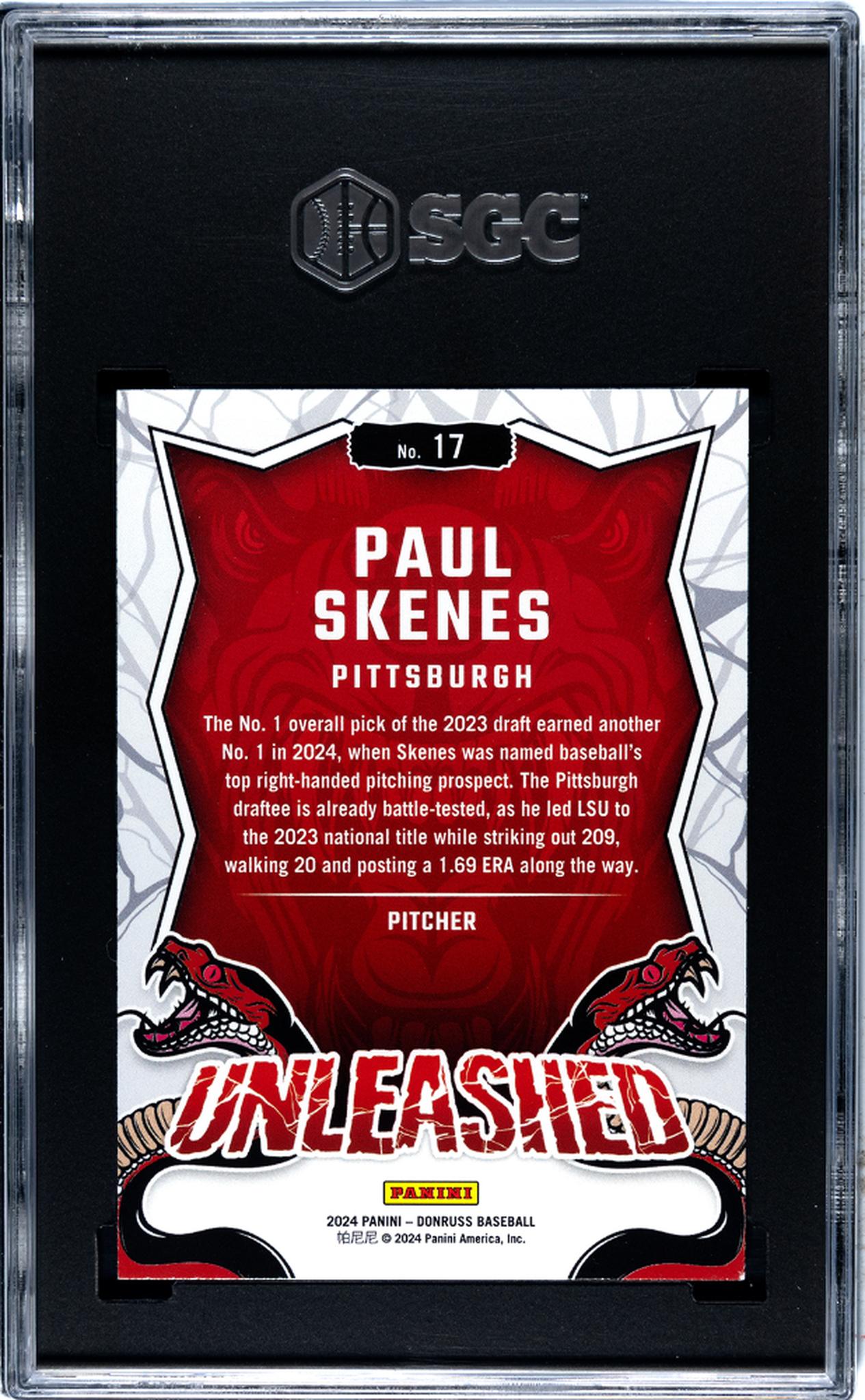 2024 Donruss #17 Paul Skenes Unleashed SGC 8.5