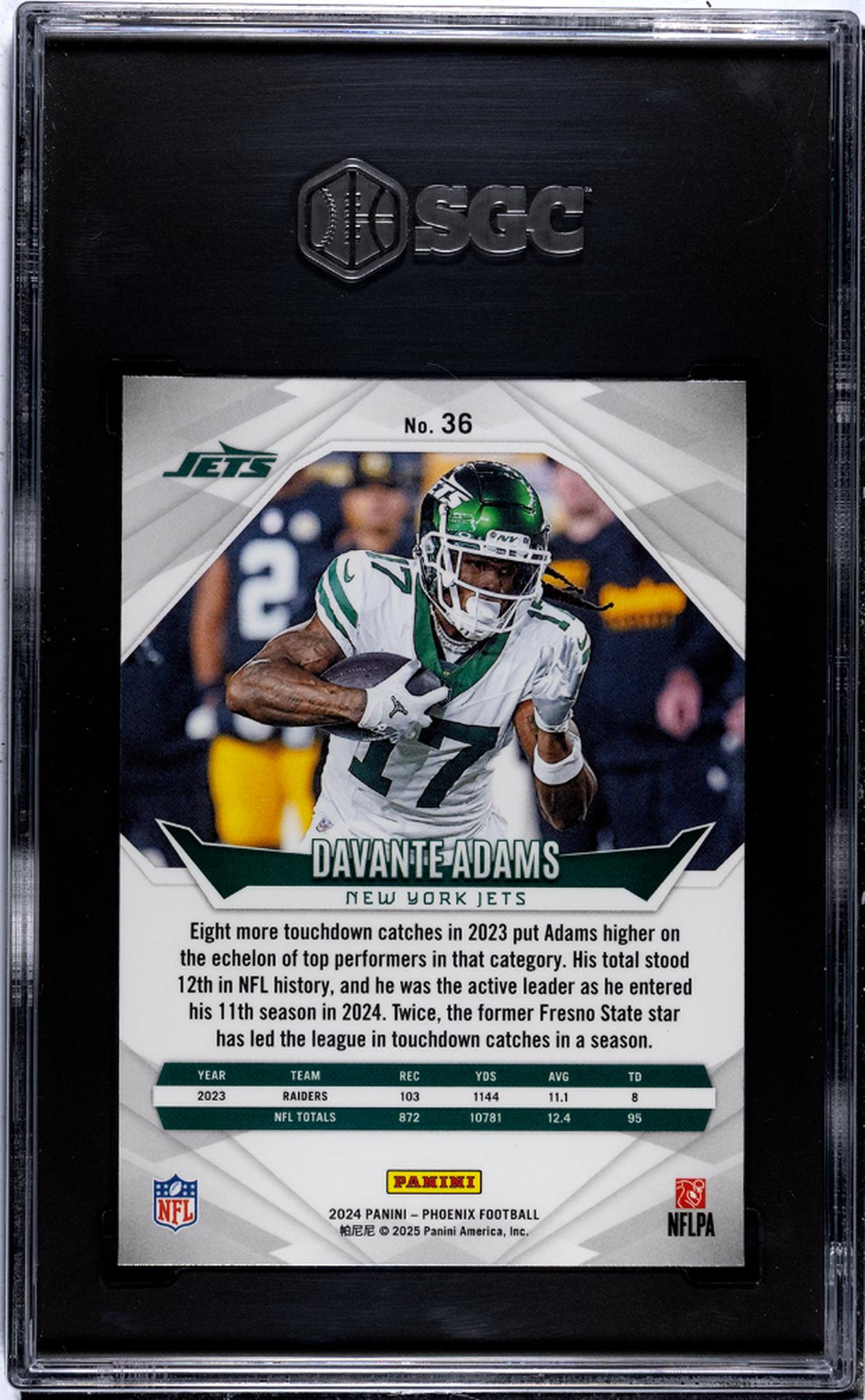 2024 Panini Phoenix #36 Davante Adams Wave SGC 10
