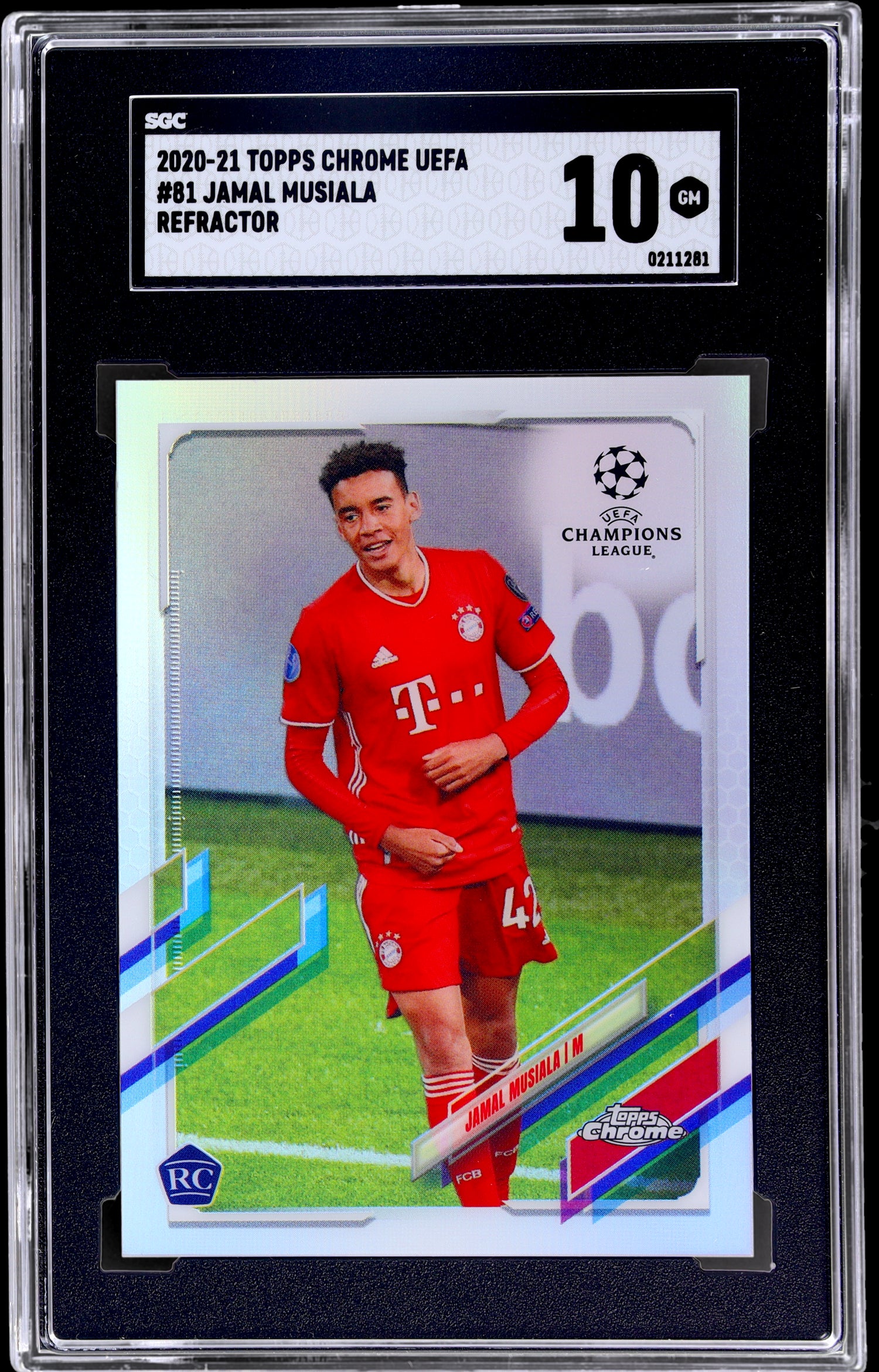 2020 Topps Chrome UEFA Jamal Musiala #81 Refractor SGC 10 RC