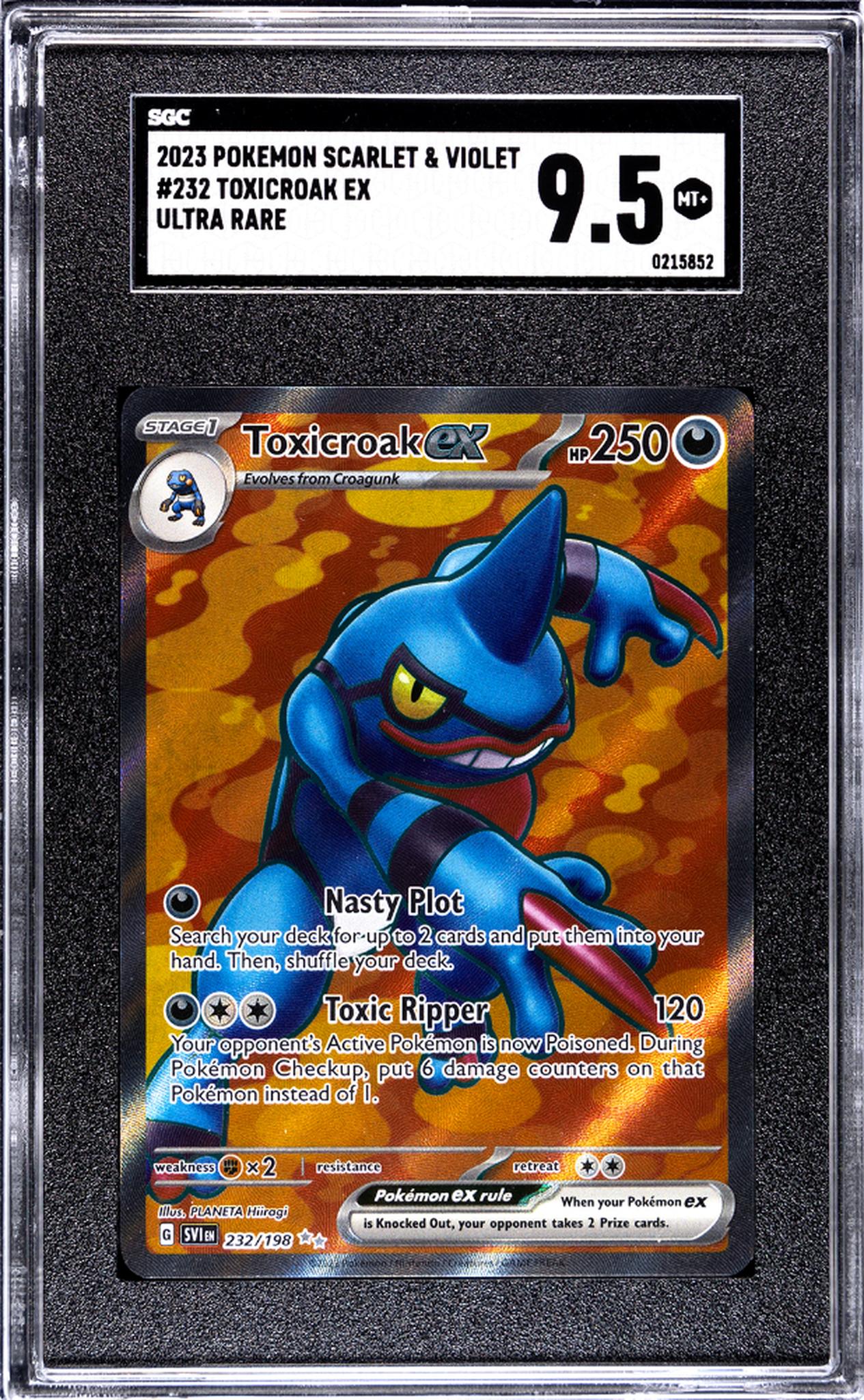 2023 Pokémon Scarlet & Violet Full Art Toxicroak #232/198 EX SGC 9.5