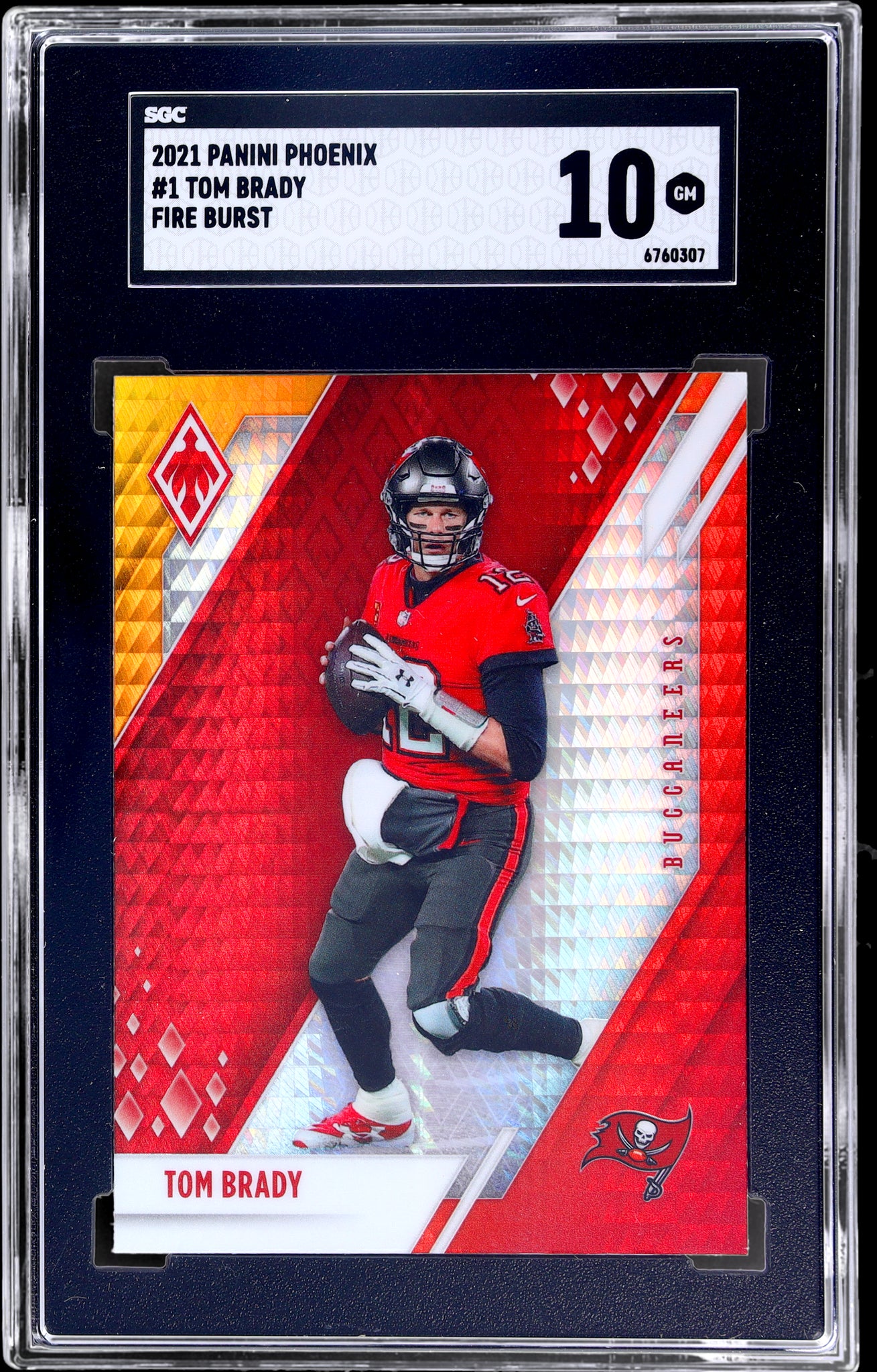 2021 Panini Phoenix #1 Tom Brady Fire Burst SGC 10