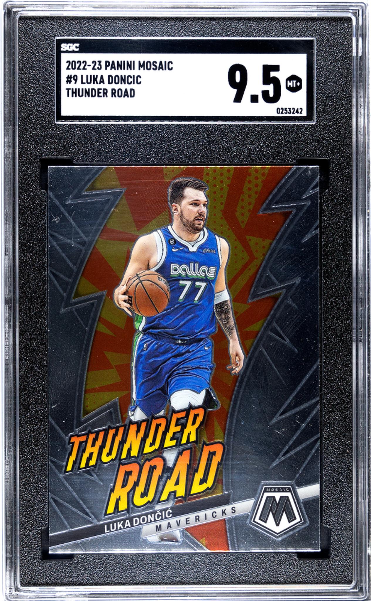2022-23 Panini Mosaic #9 Luka Doncic Thunder Road SGC 9.5