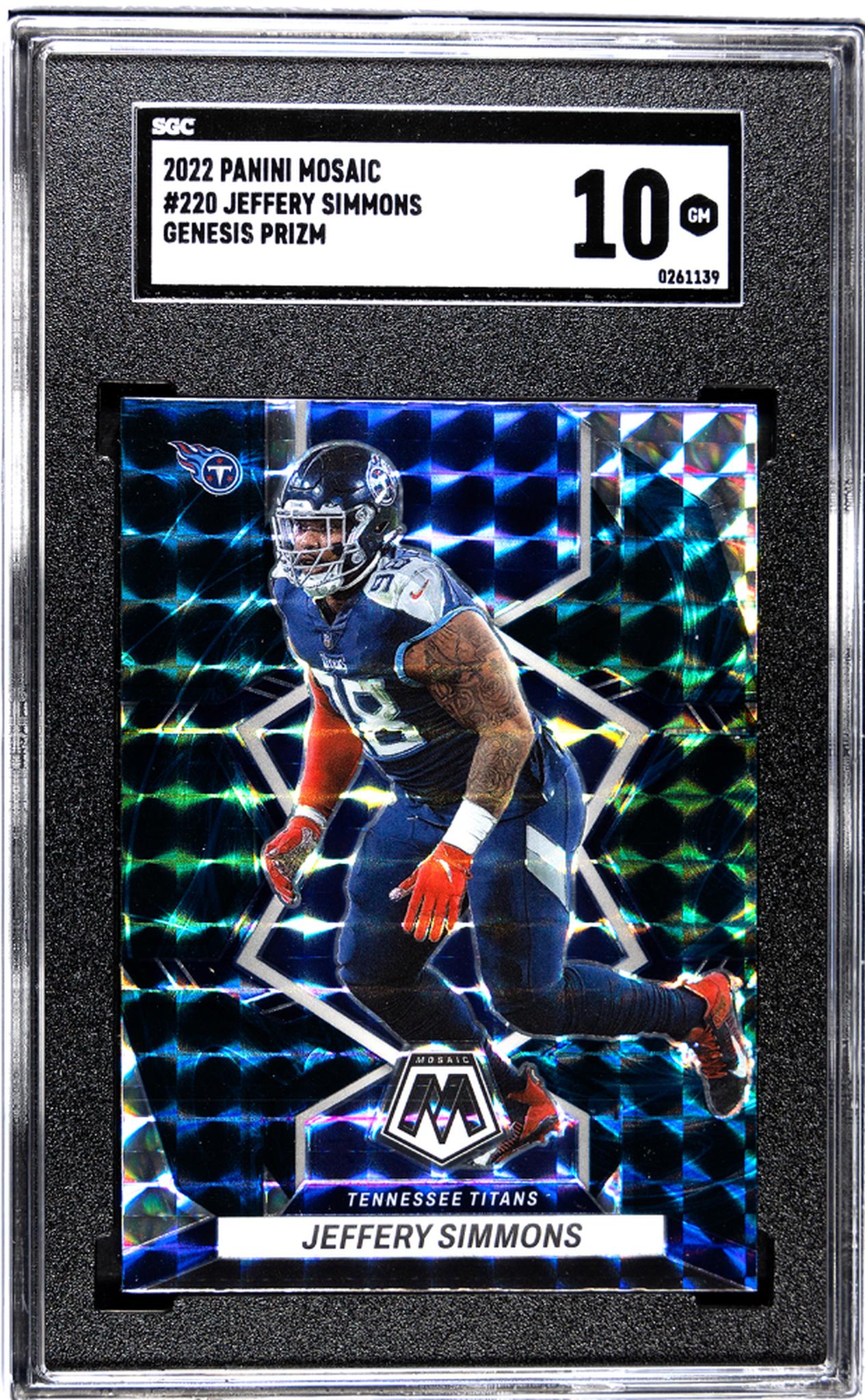 2022 Panini Mosaic #220 Jeffery Simmons Genesis Prizm SGC 10