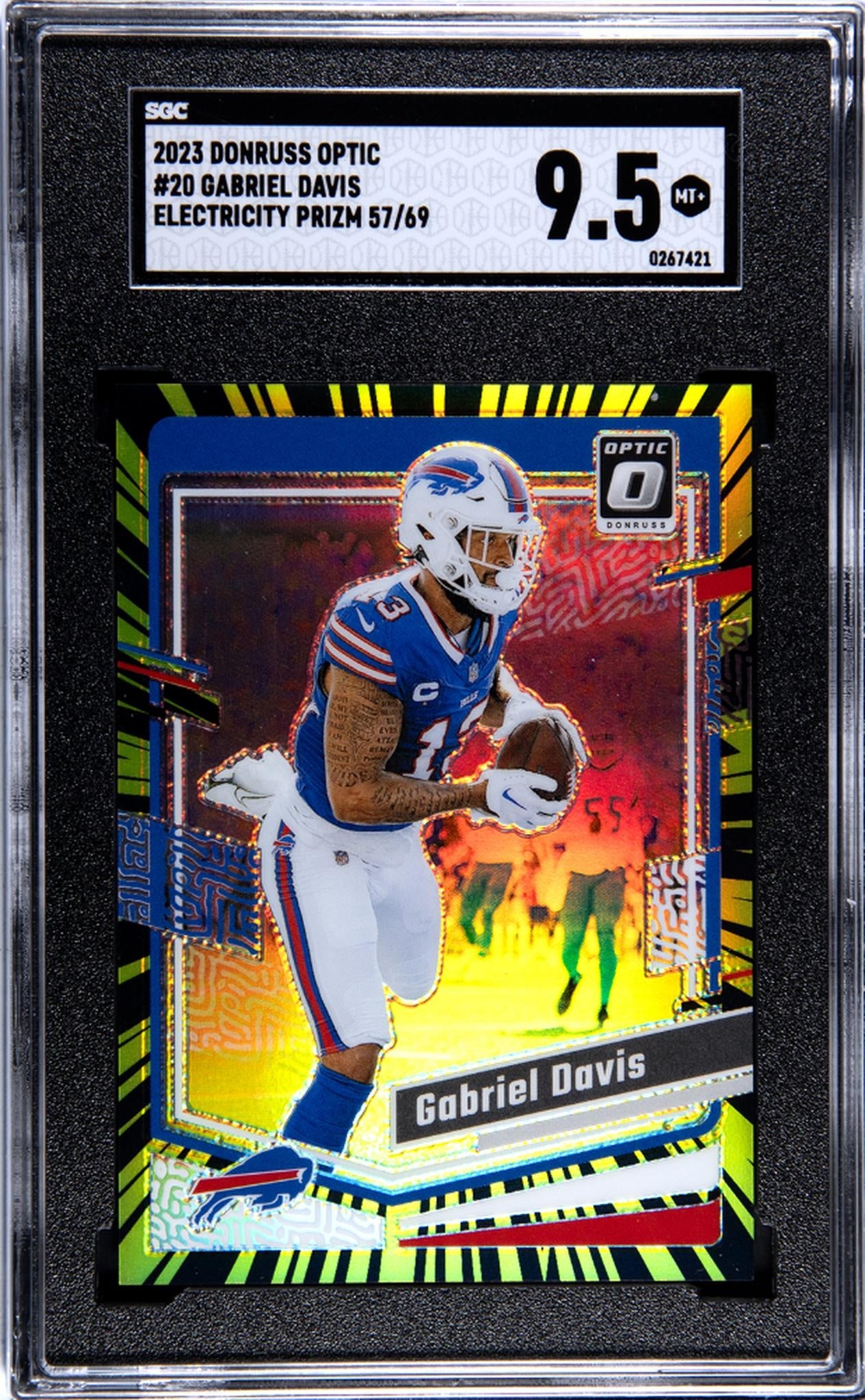 2023 Donruss Optic #20 Gabriel Davis Electricity Prizm /69 SGC 9.5