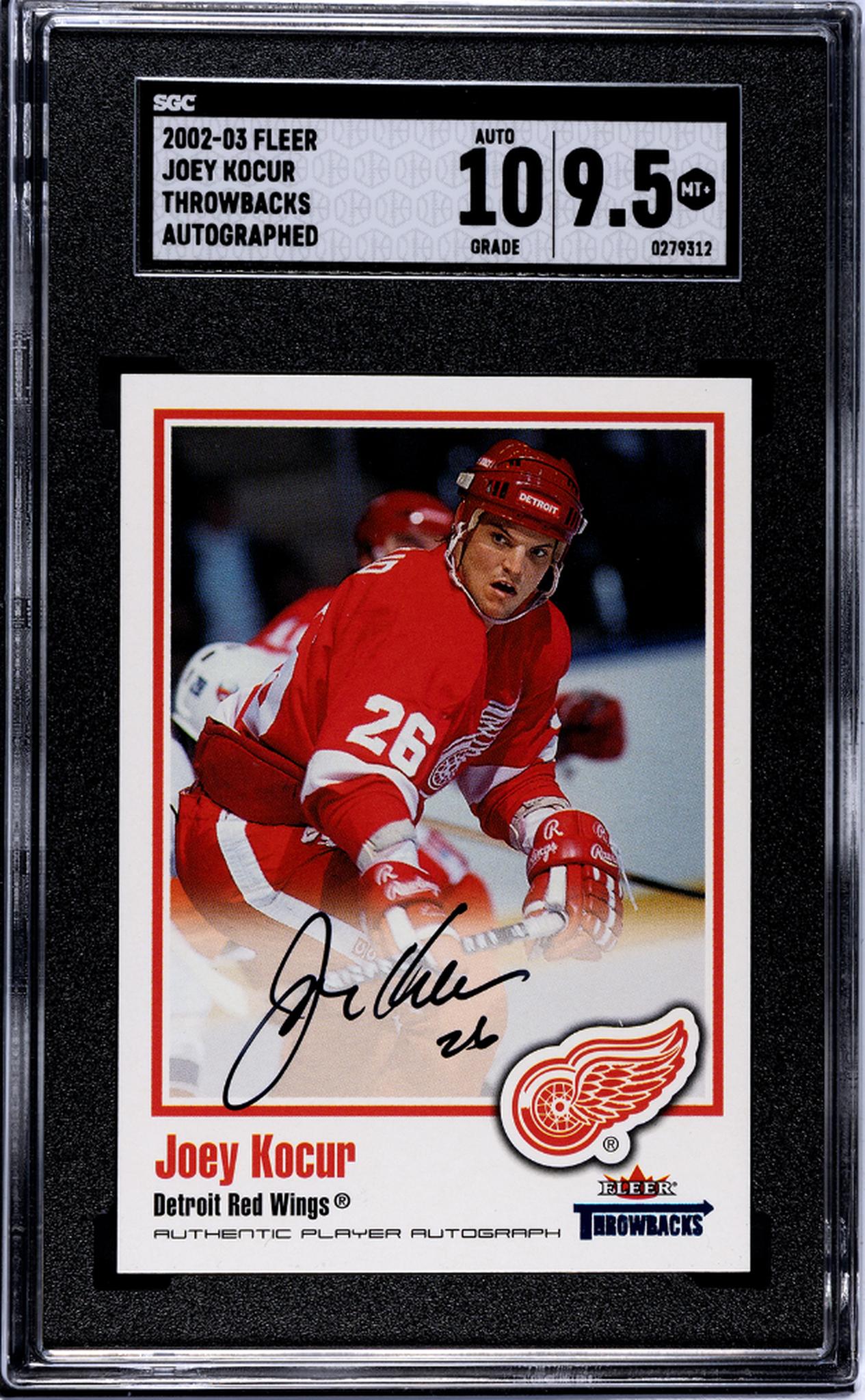 2002-03 Fleer Throwbacks Joey Kocur #NNO Auto SGC 9.5 Auto 10