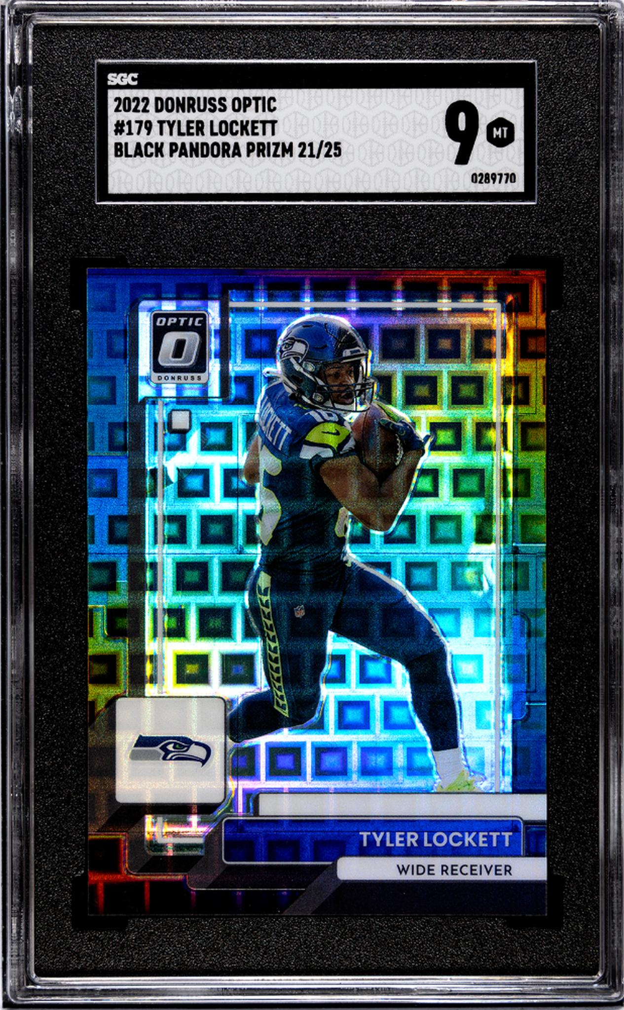 2022 Donruss Optic #179 Tyler Lockett Black Pandora Prizm 21/25 SGC 9