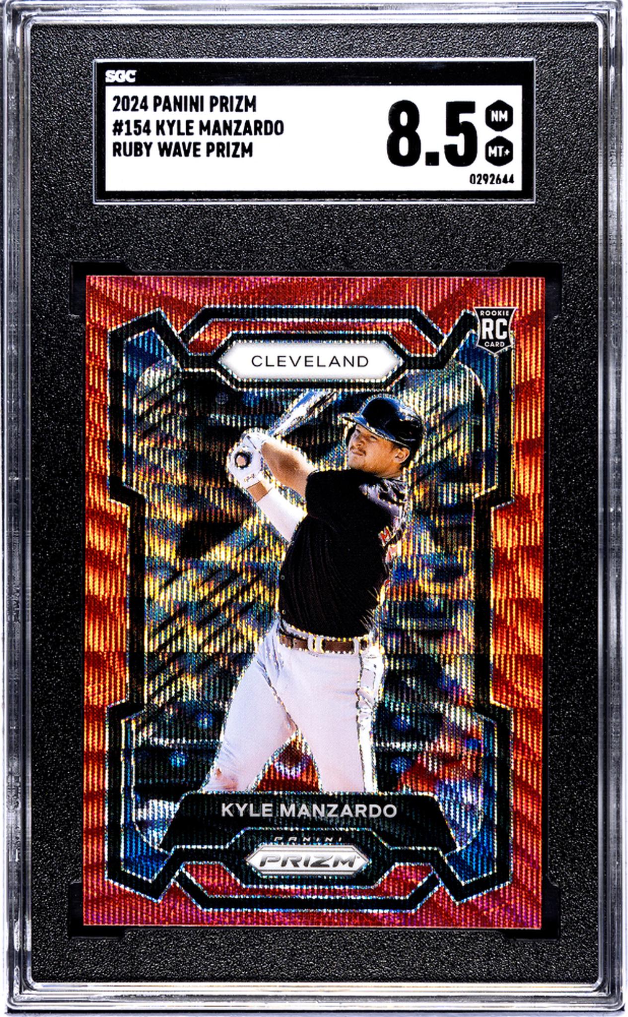 2024 Panini Prizm #154 Kyle Manzardo Ruby Wave Prizm SGC 8.5