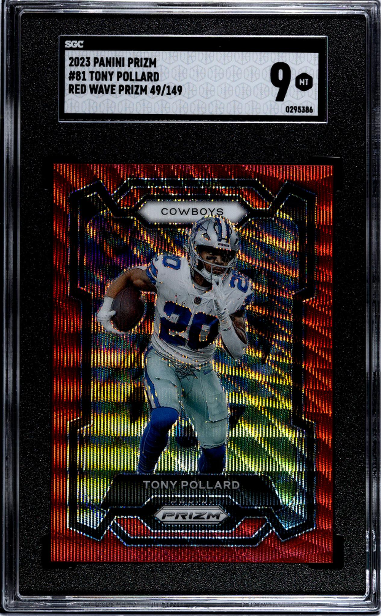 2023 Panini Prizm #81 Tony Pollard Red /149  SGC 9