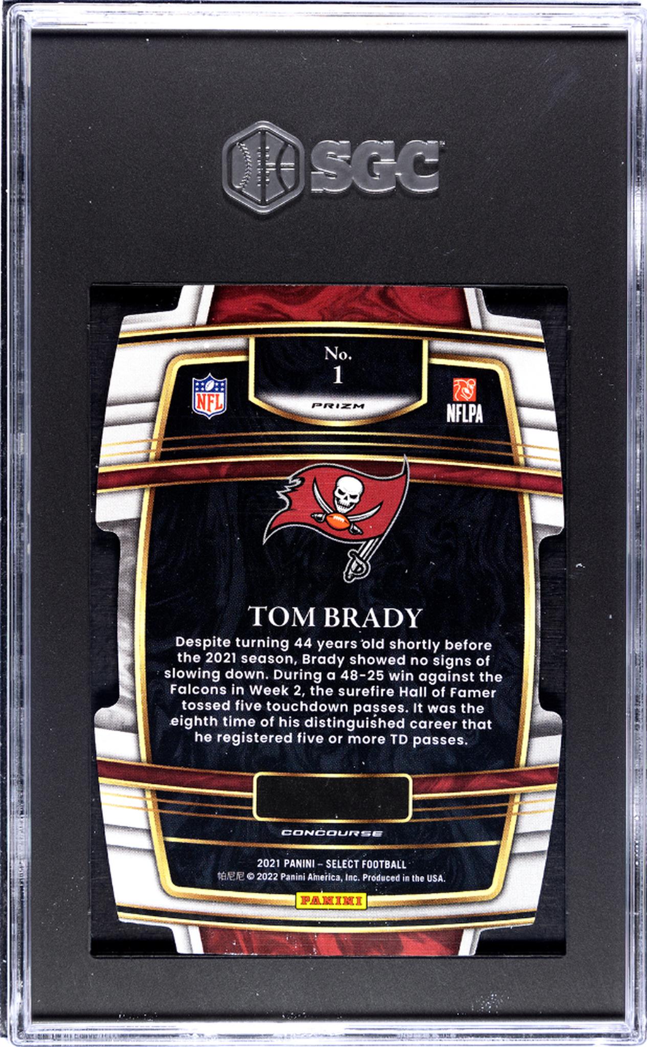 2021 Panini Select #1 Tom Brady Concourse Red/Blue   SGC 8.5