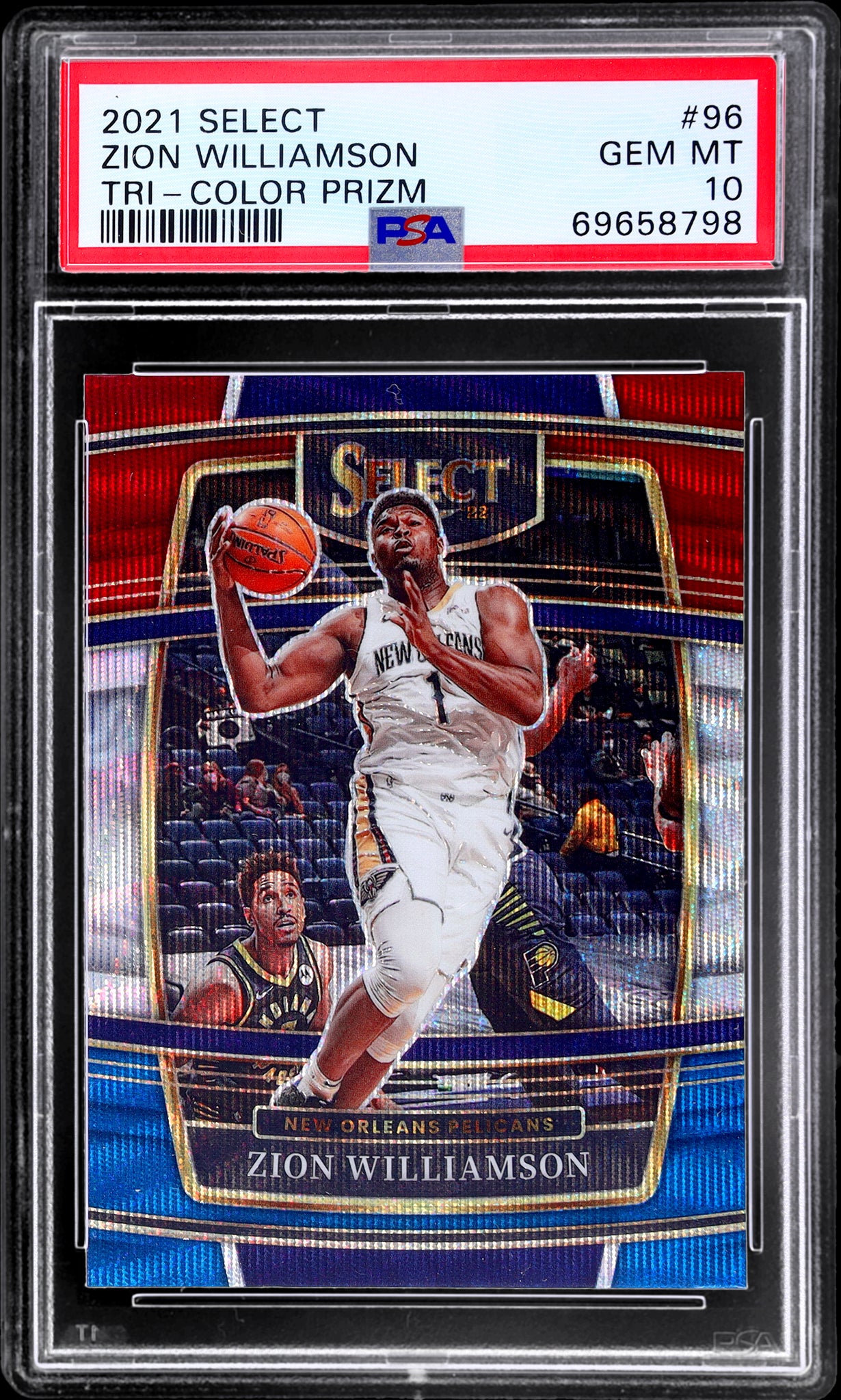 2021 Panini Select #96 Zion Williamson Concourse Tri-Color Prizm PSA 10