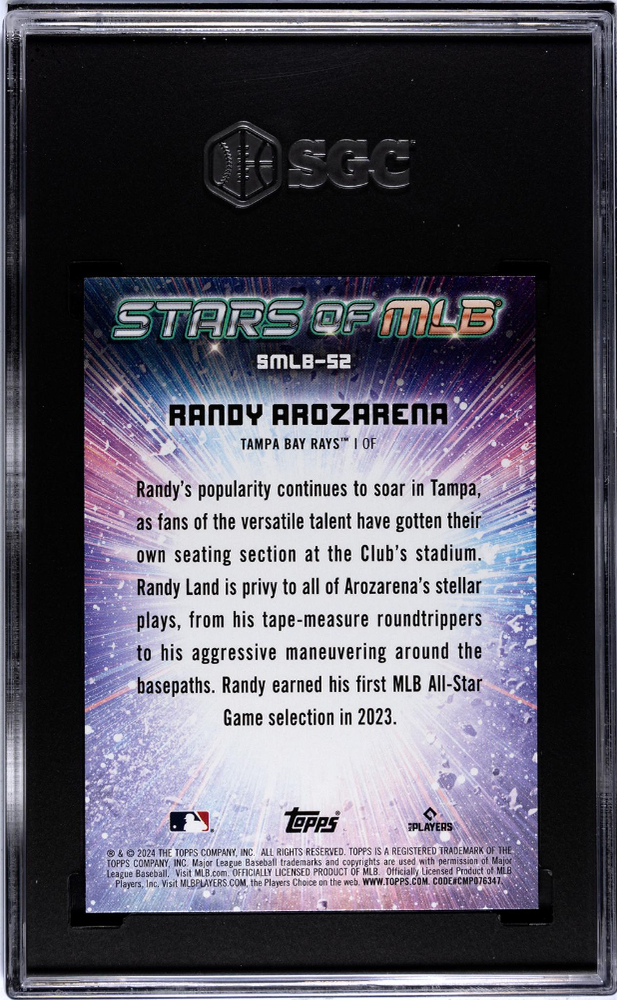 2024 Topps Stars of MLB Randy Arozarena #SMLB-52 SGC 9