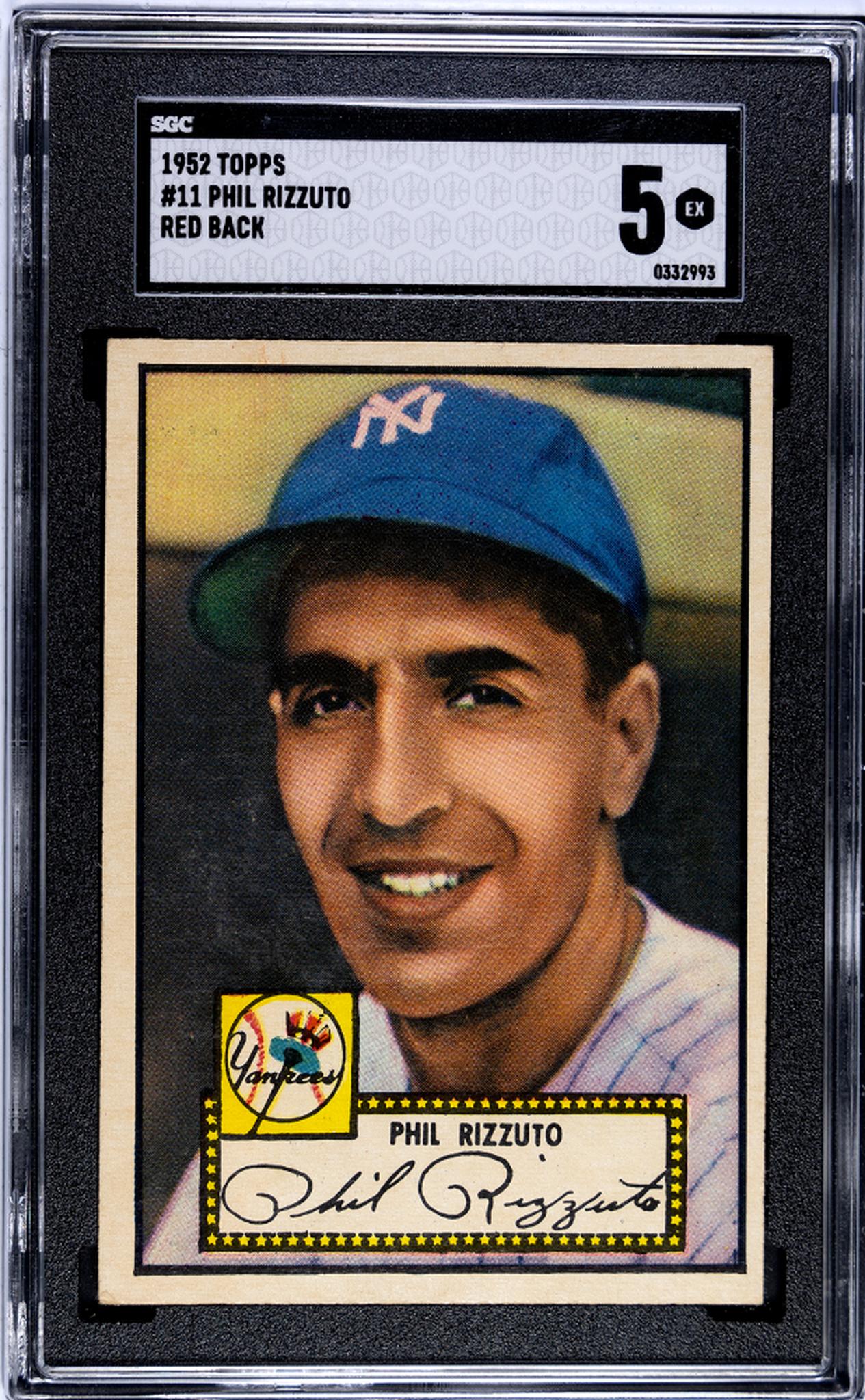 1952 Topps #11 Phil Rizzuto Red Back SGC 5