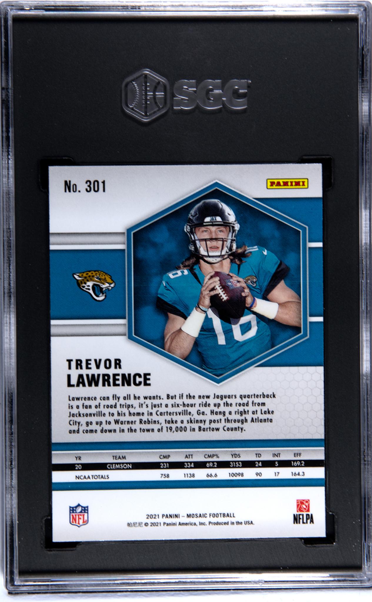 2021 Panini Mosaic #301 Trevor Lawrence Rookie SGC 9.5