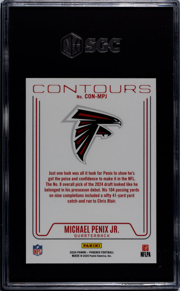 2024 Panini Phoenix #CON-MPJ Michael Penix Jr. Contours Purple SGC 9.5