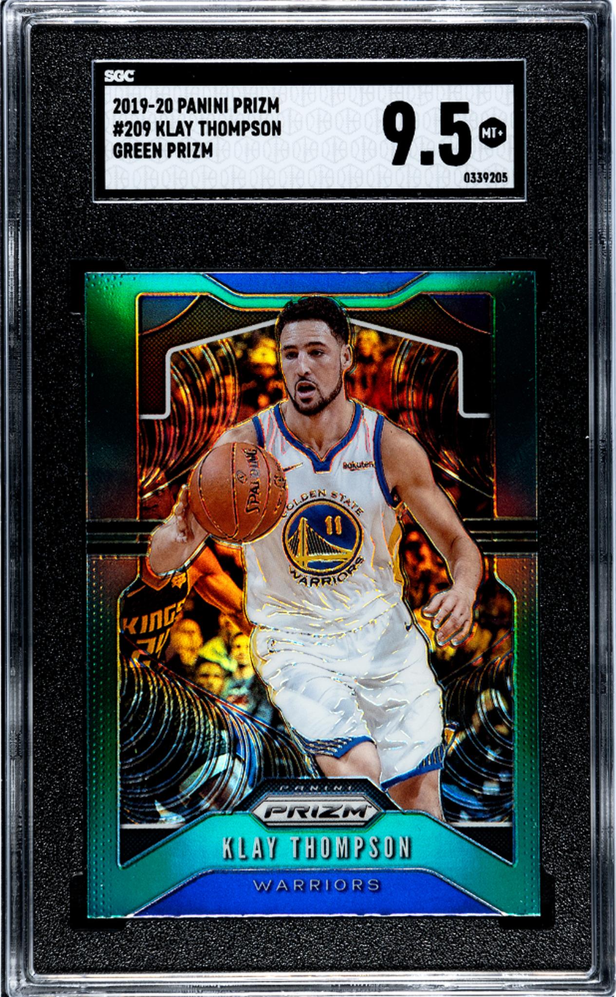 2019-20 Panini Prizm Green Prizm Klay Thompson #209 SGC 9.5
