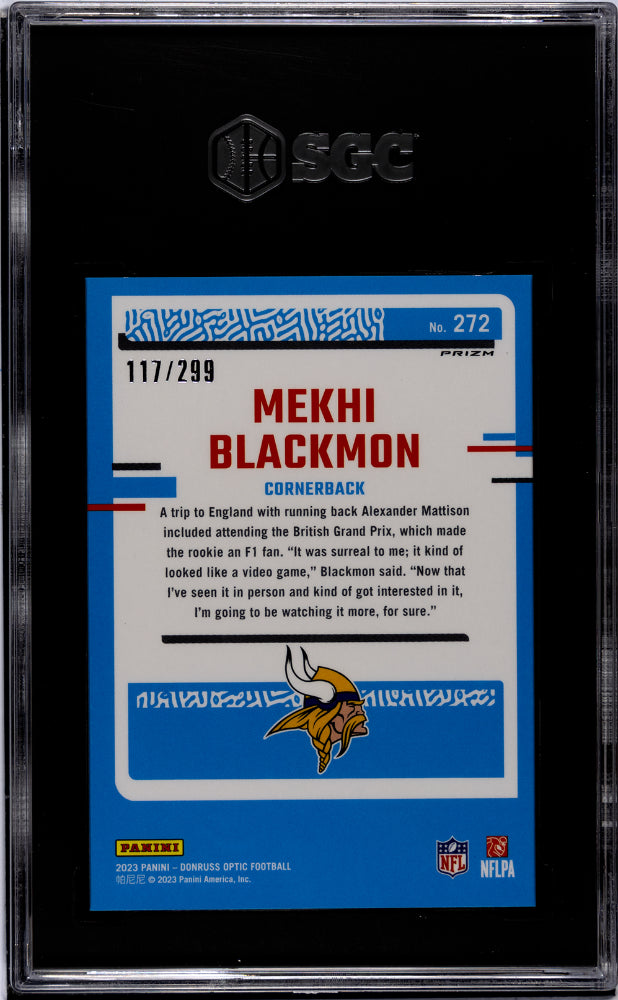 2023 Donruss Optic #272 Mekhi Blackmon Aqua Prizm /299 SGC 9.5