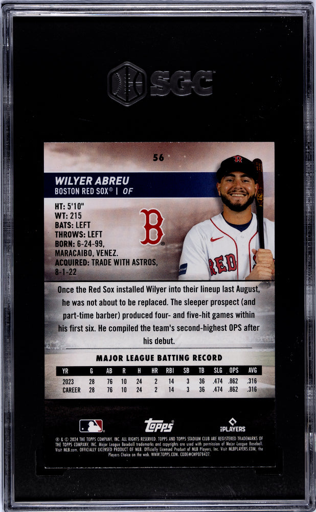 2024 Topps Stadium Club #56 Wilyer Abreu SGC 7
