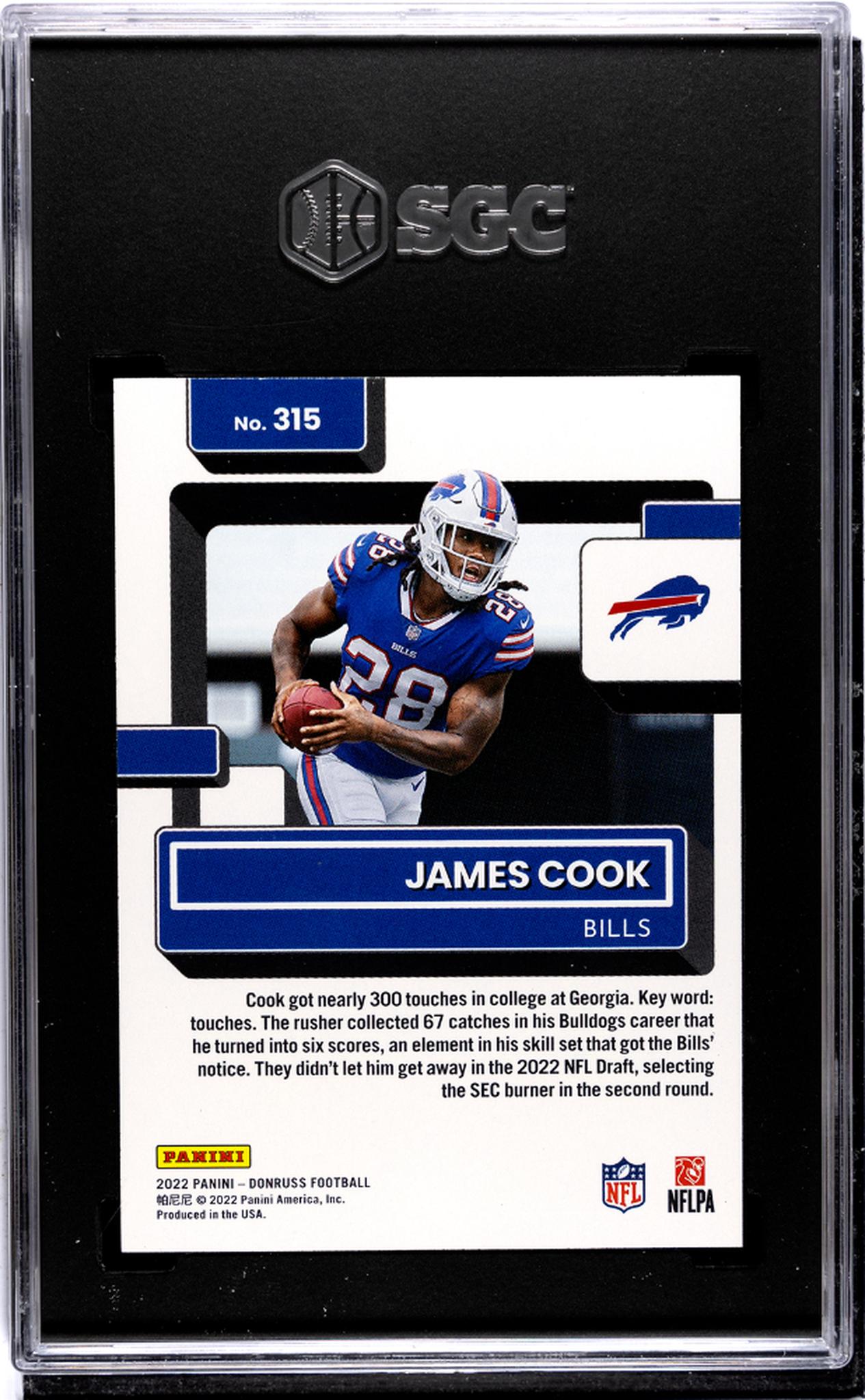2022 Donruss James Cook #315 RC SGC 10