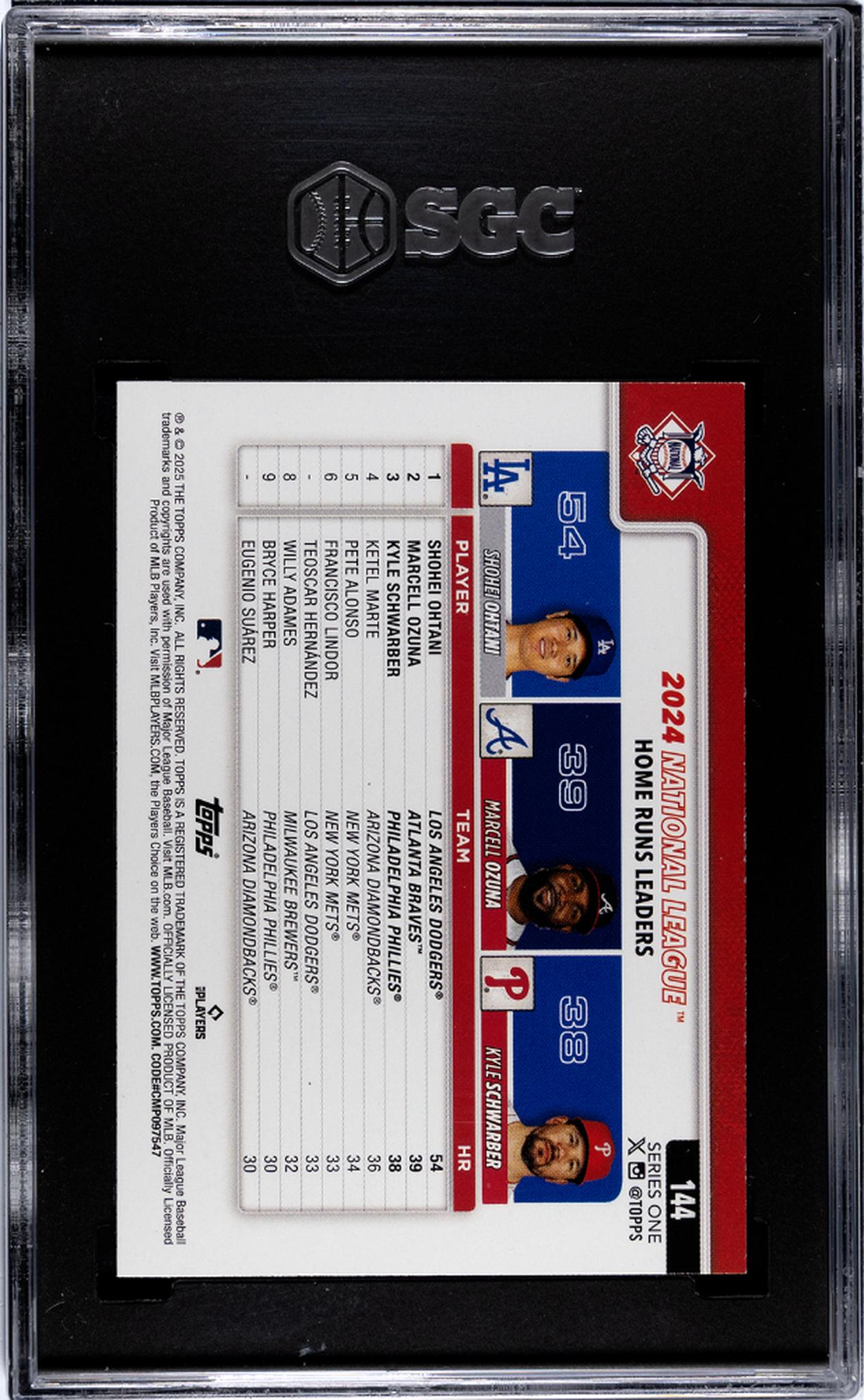 2025 Topps #144 National League Leaders SGC 9