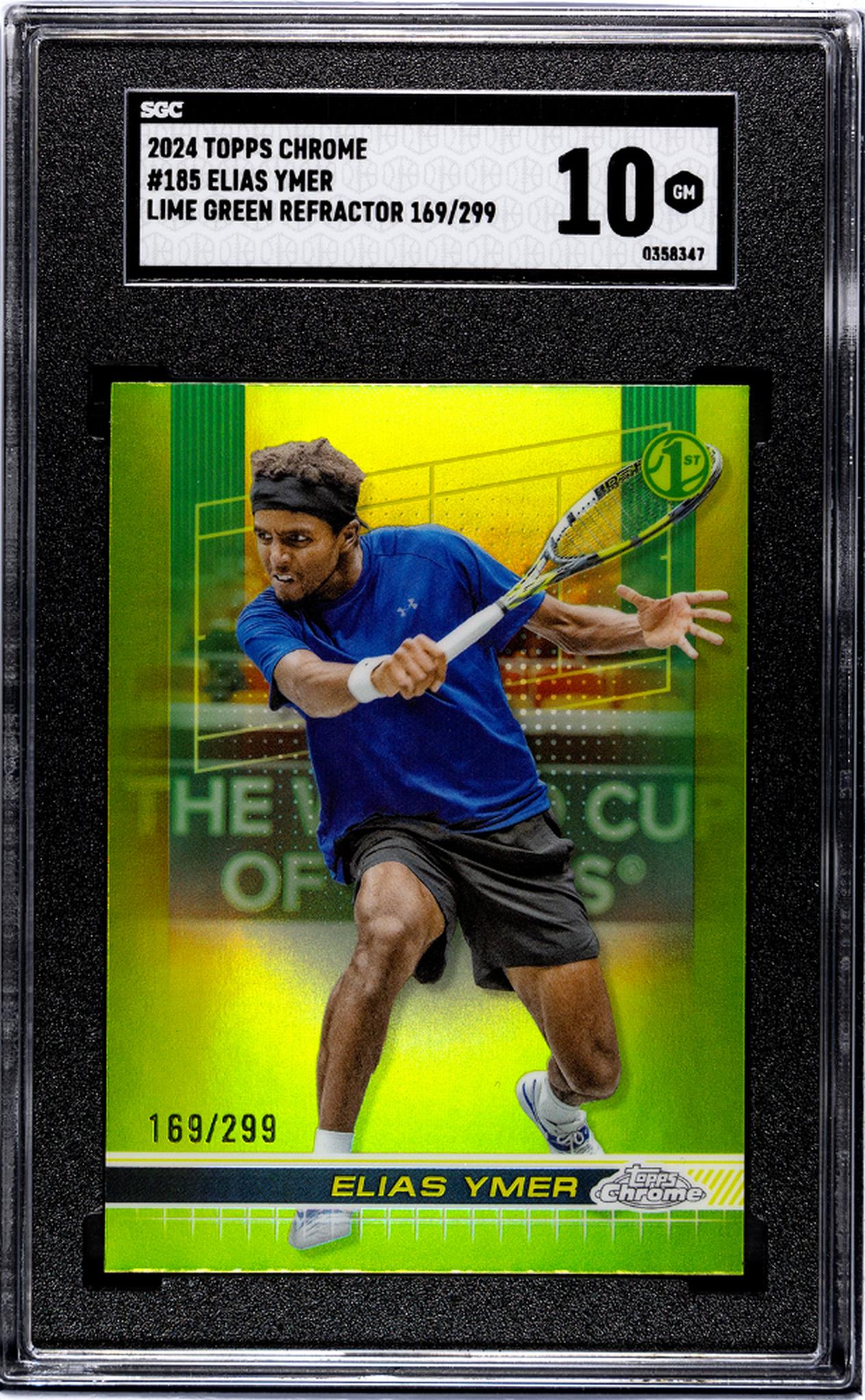 2024 Topps Chrome Lime Green Refractor Elias Ymer #185 /299 SGC 10