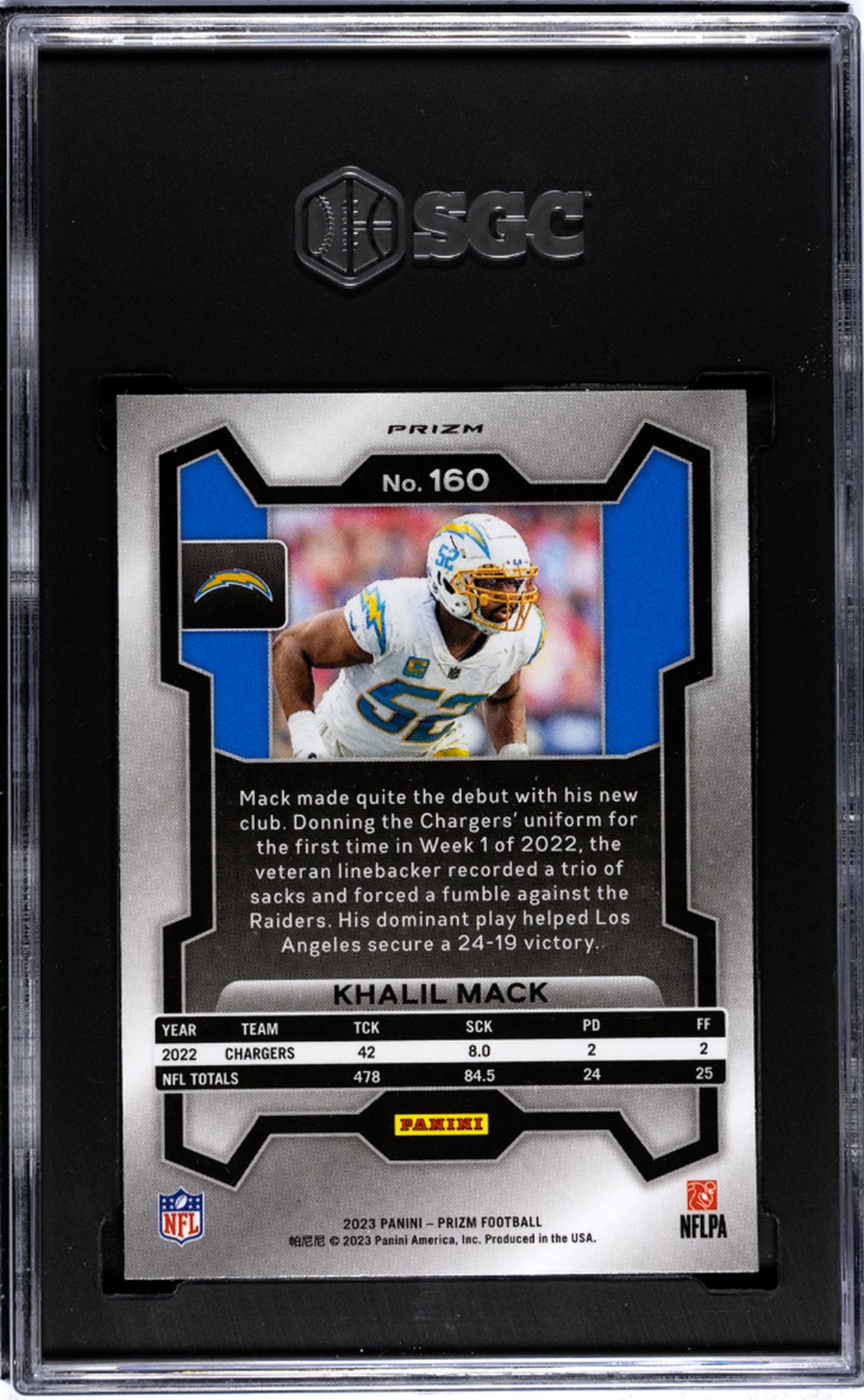 2023 Prizm #160 Khalil Mack SGC 8.5