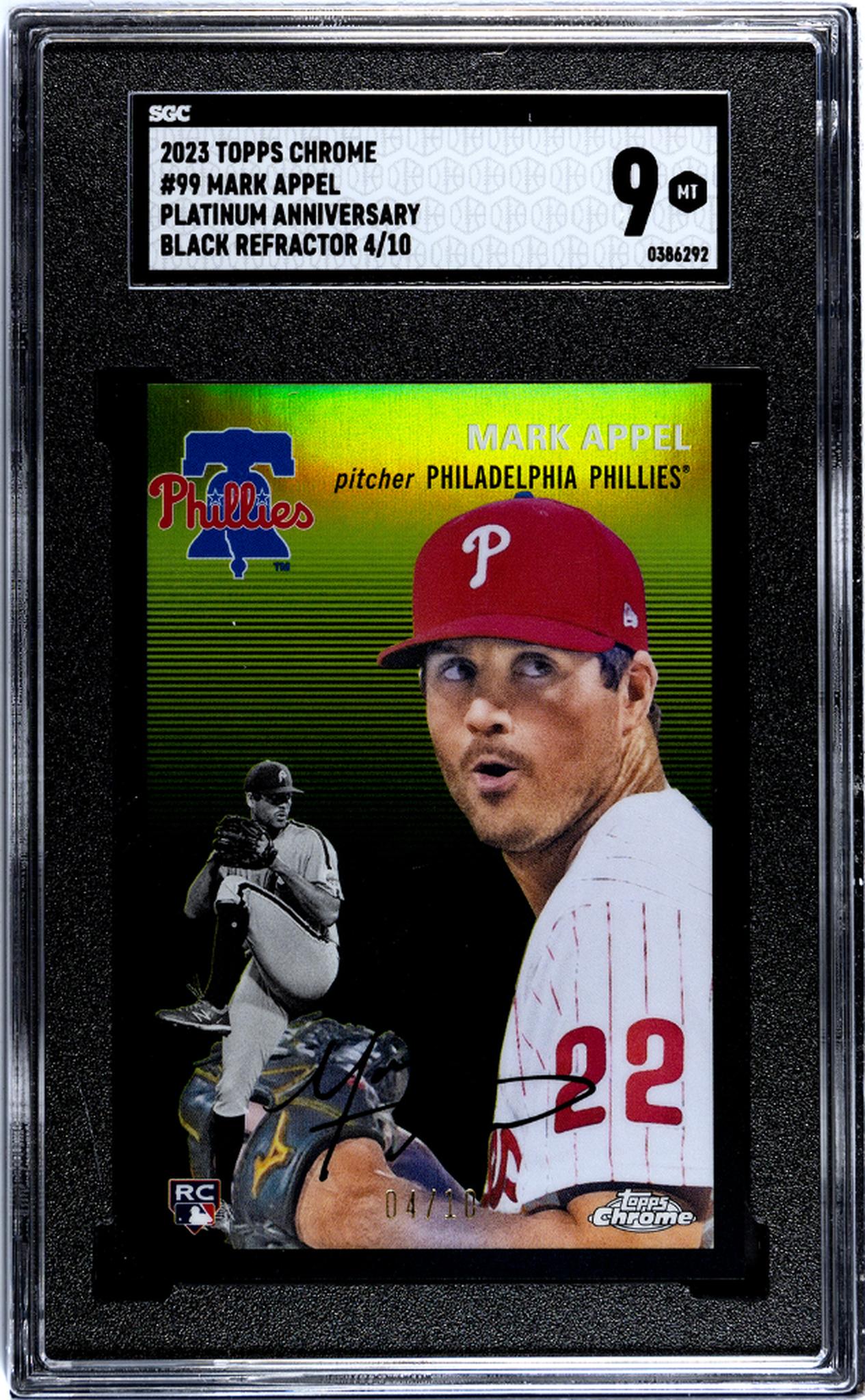 2023 Topps Chrome #99 Mark Appel Platinum Anniversary /10 SGC 9