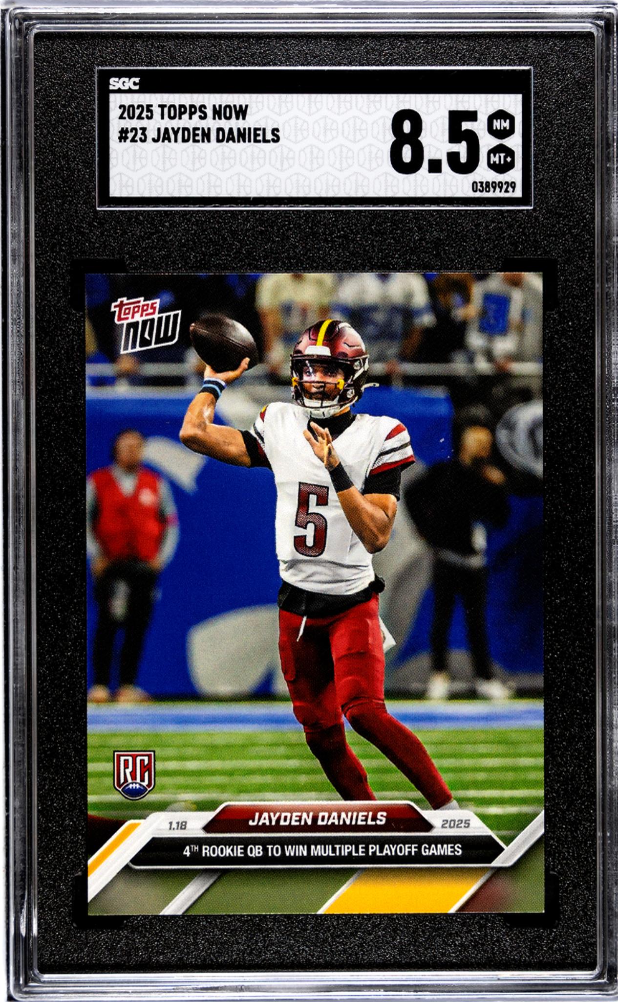 2025 Topps Now #23 Jayden Daniels /18 SGC 8.5