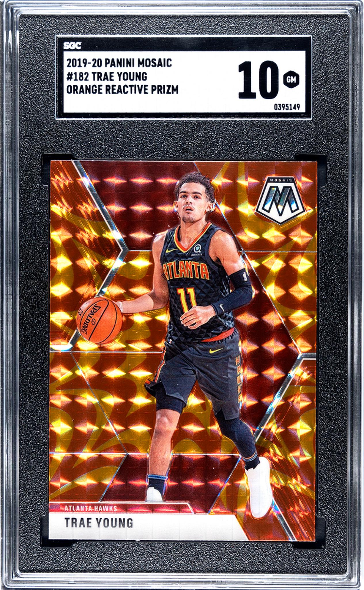 2019 Panini Mosaic Orange Reactive Prizm Trae Young #182 SGC 10