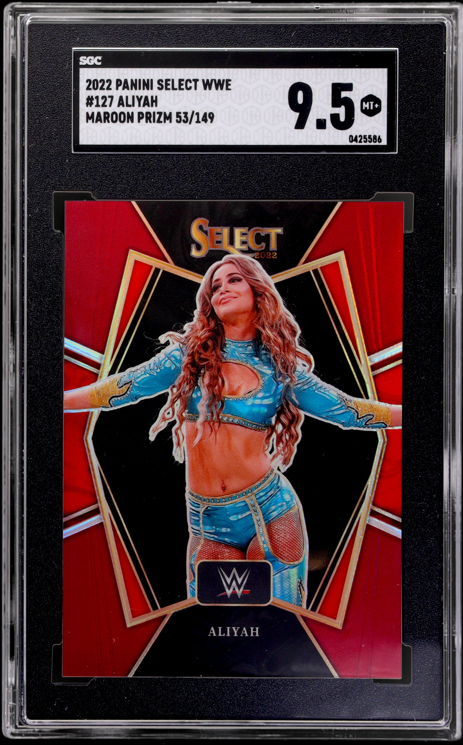2022 Panini Select WWE Maroon Prizm Aliyah #127 Premier Level /149 SGC 9.5