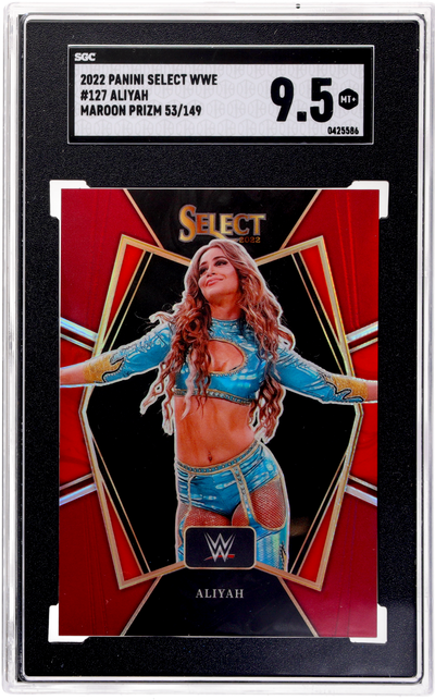 2022 Panini Select WWE Aliyah #127 Maroon Prizm /149 SGC 9.5