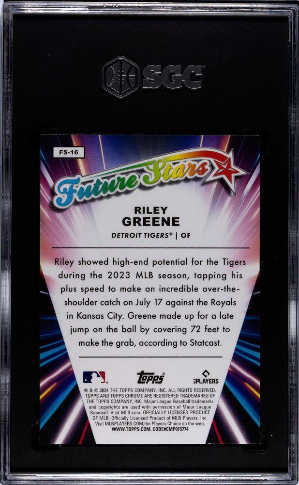 2024 Topps Chrome #FS-16 Riley Greene Future Stars SGC 9.5