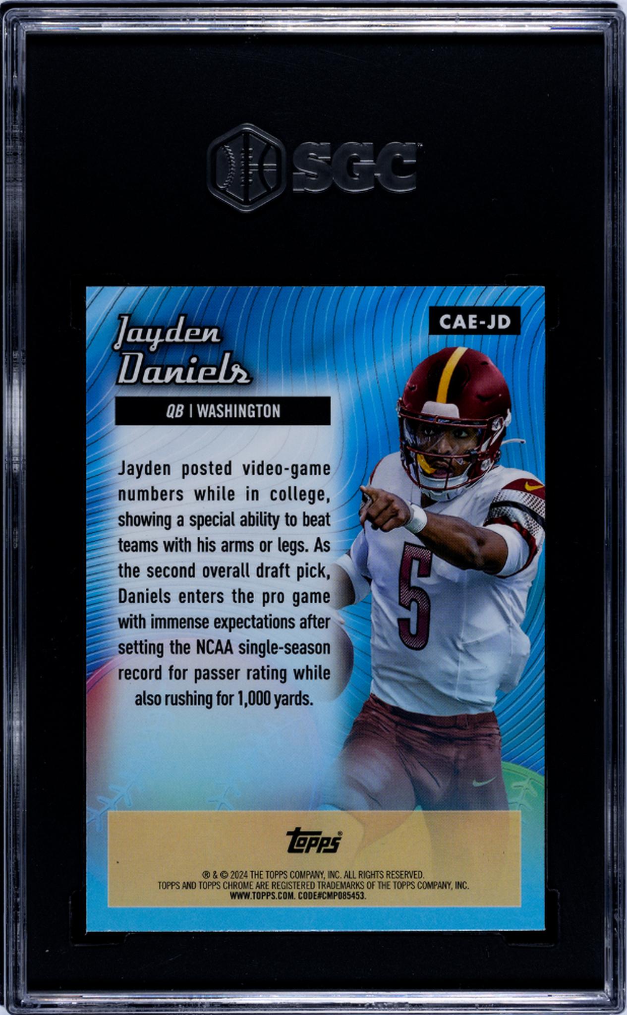 2024 Topps Chrome #CAE-JD Jayden Daniels All-Etch SGC 10