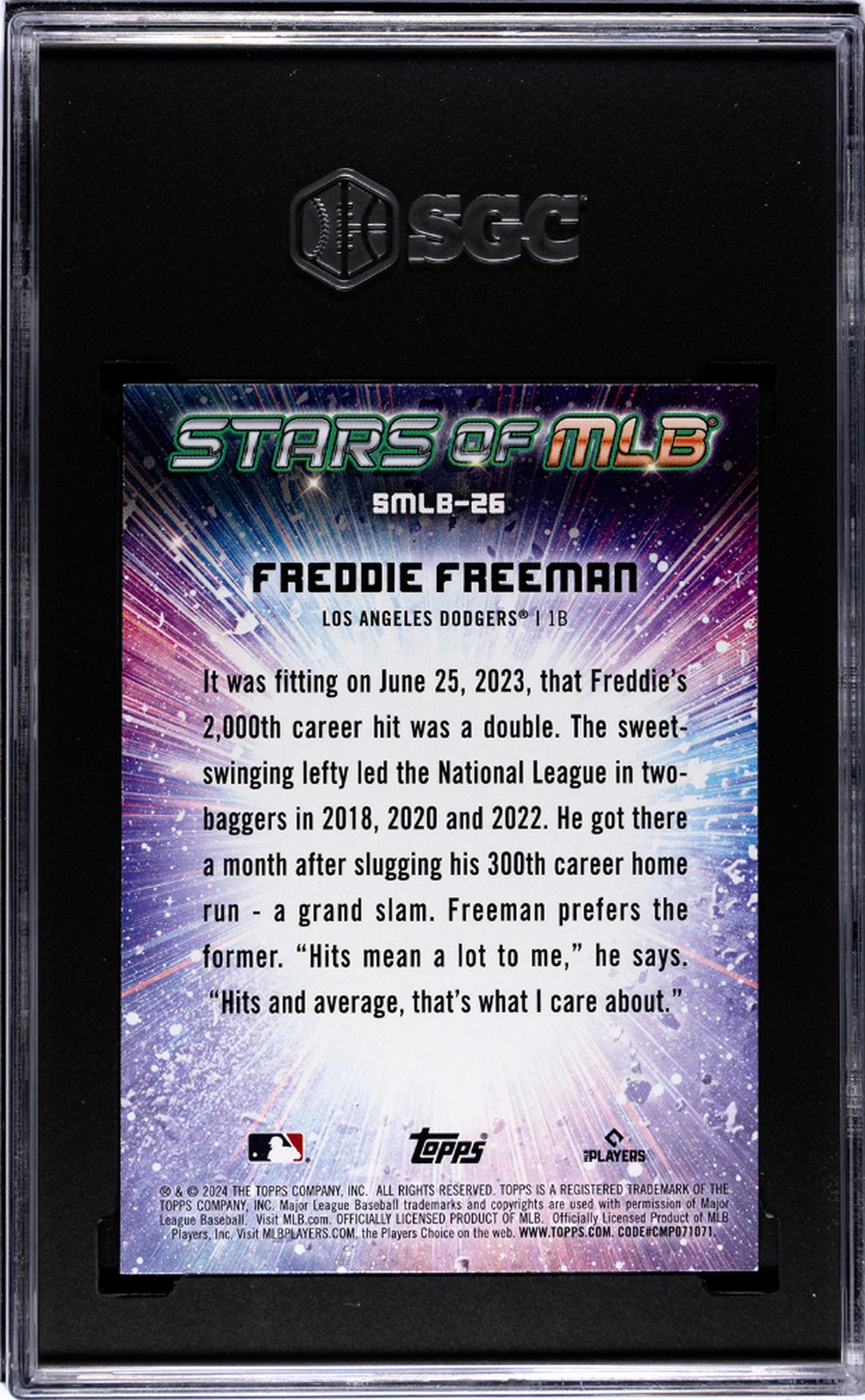 2024 Topps Stars of MLB Freddie Freeman #SMLB-26 SGC 9