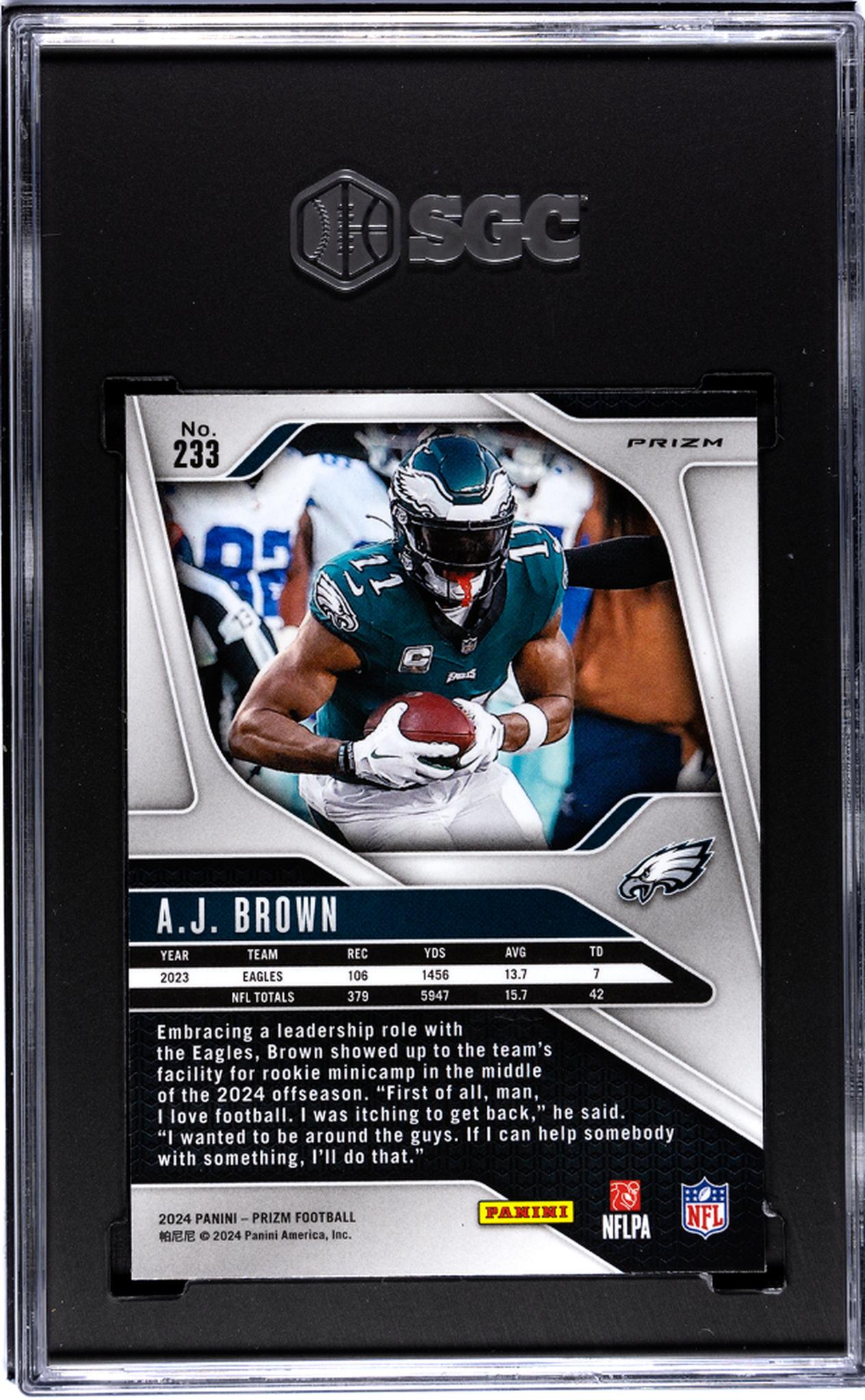 2024 Panini Prizm Red White Blue Prizm AJ Brown #233 SGC 9.5