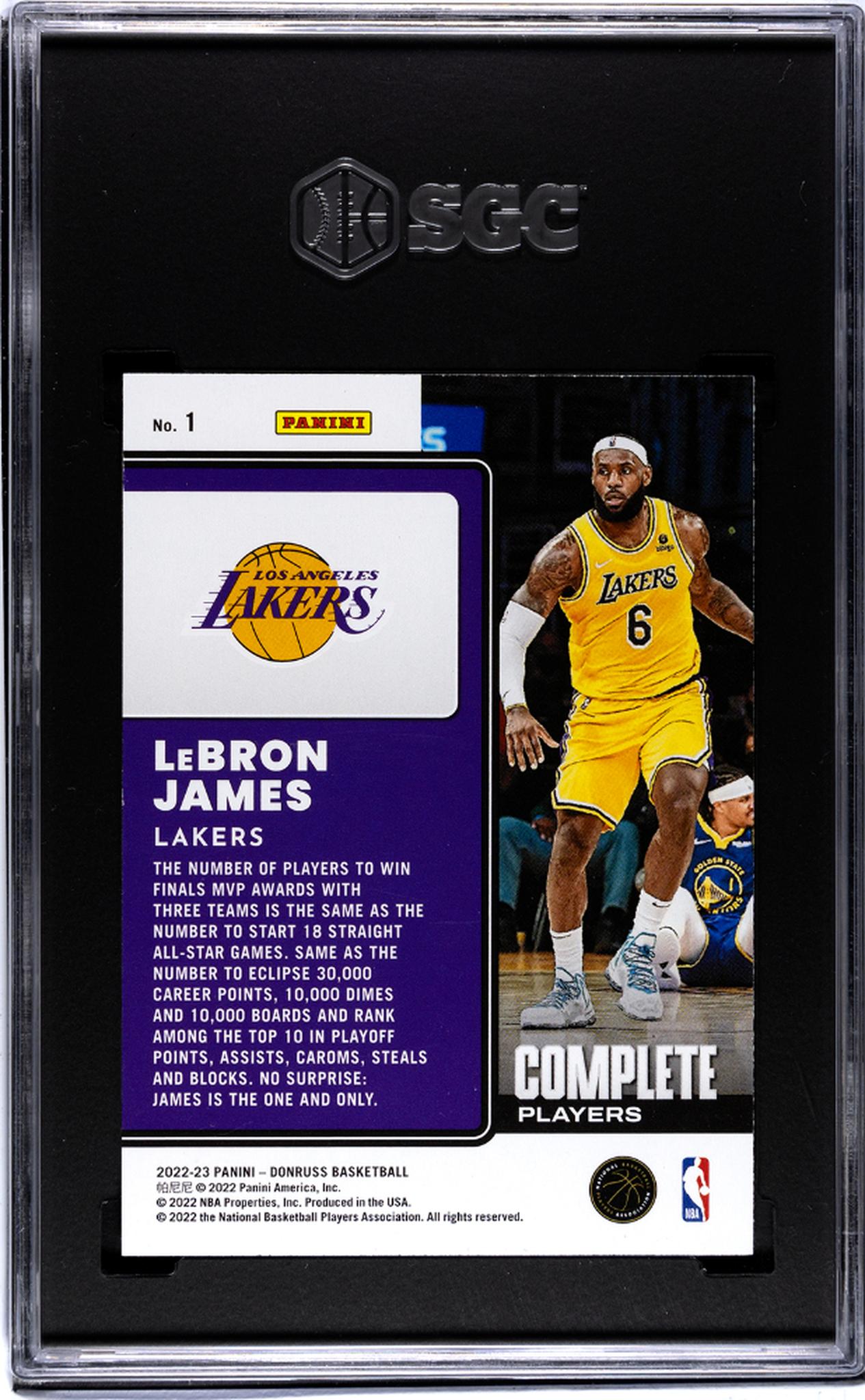 2022-23 Donruss #1 Lebron James Complete Players SGC 9