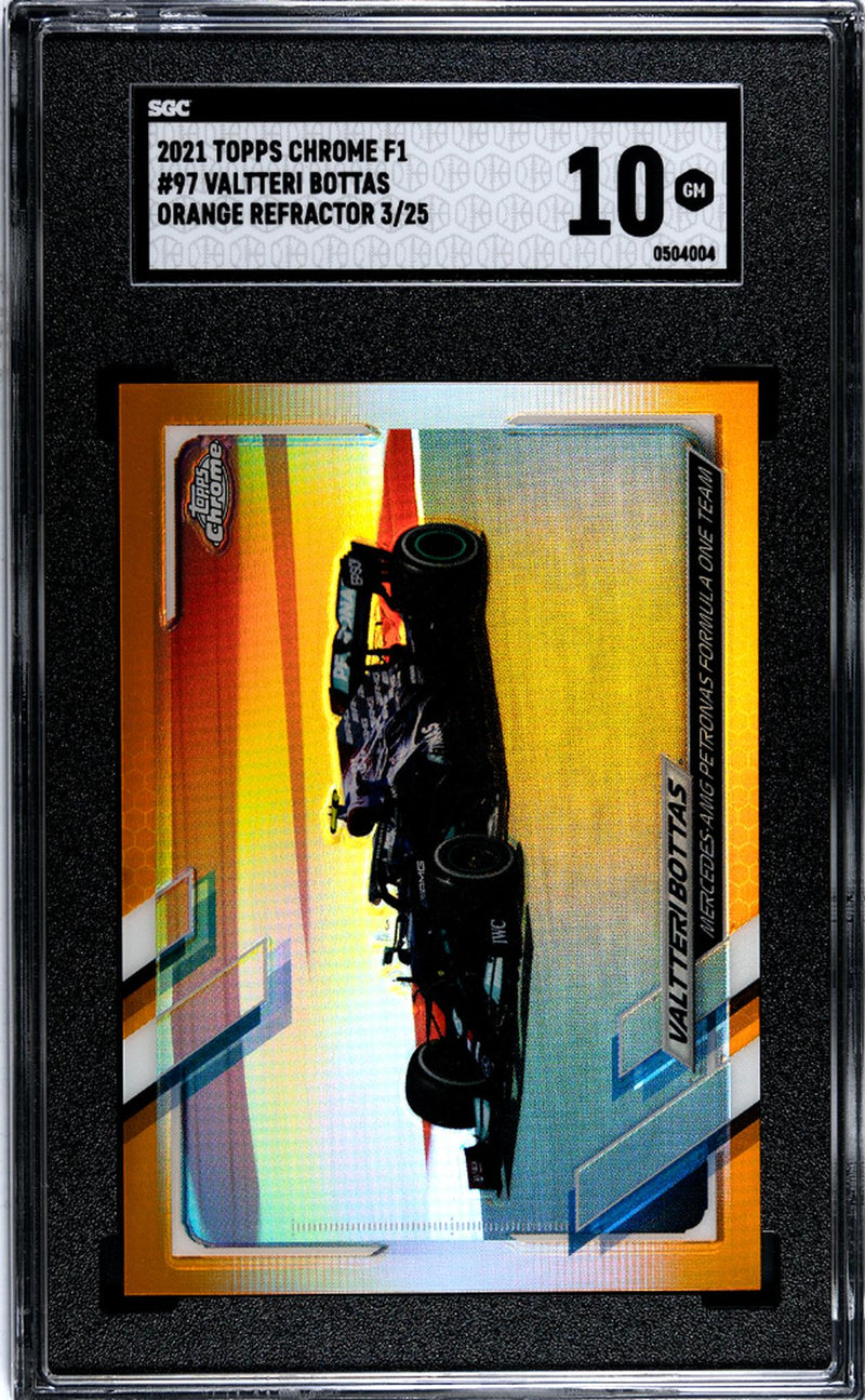 2021 Topps Chrome Valtteri Bottas #97 Orange Refractor /25 SGC 10