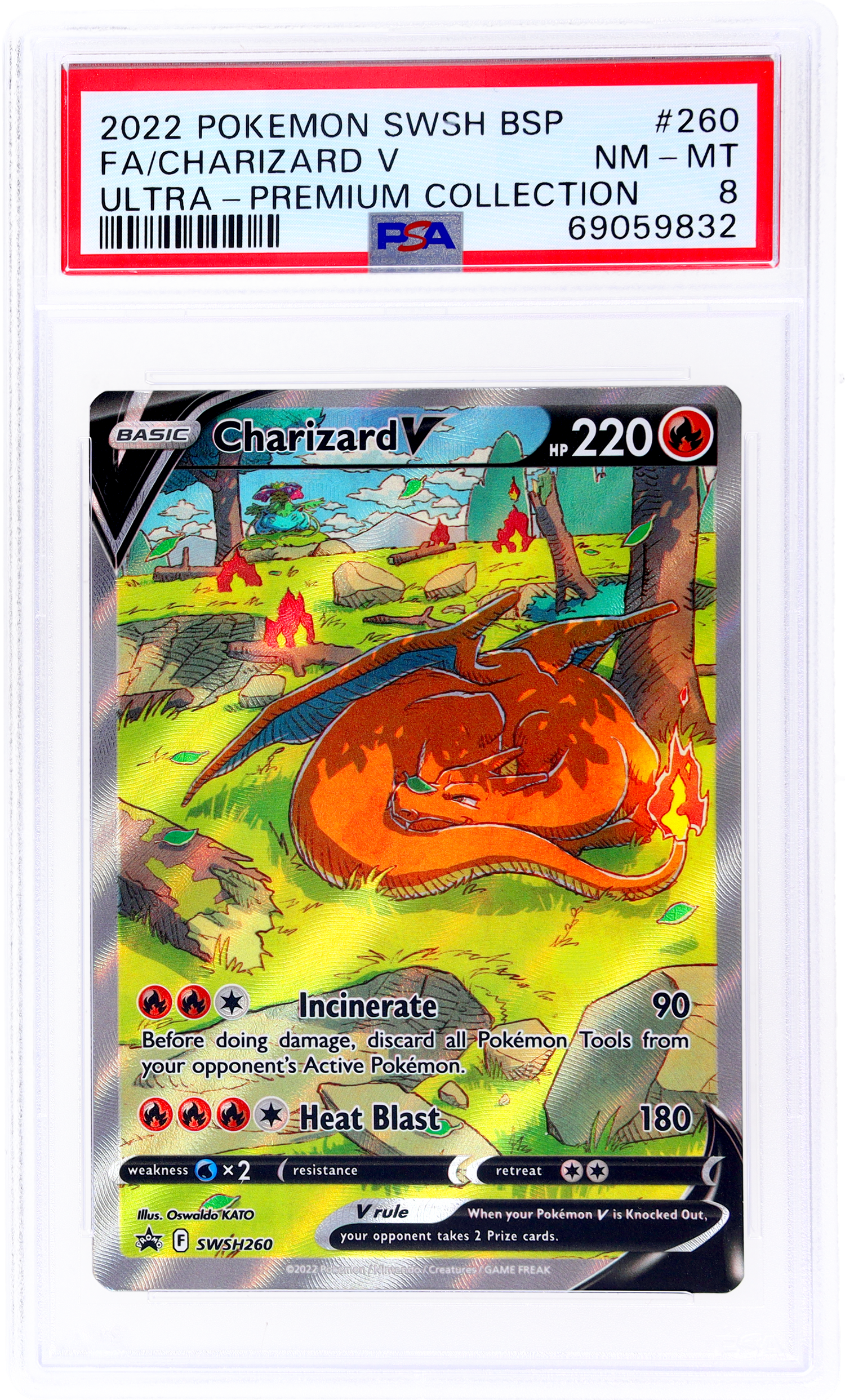 2022 Pokemon Sword and Shield Black Star Promos #SWSH260 Charizard V Ultra Premium Collection PSA 8