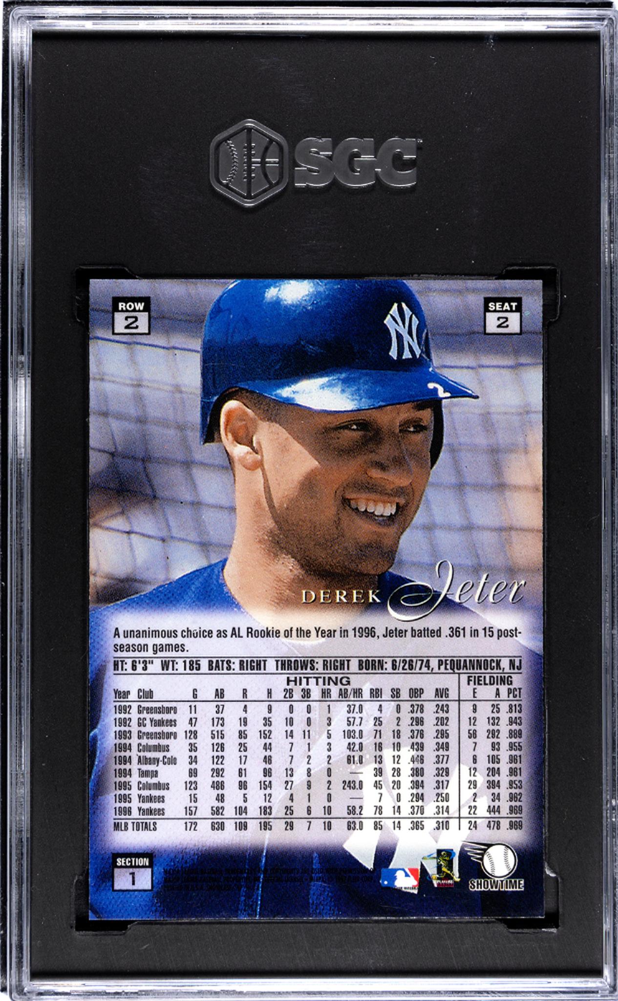 1997 Flair Showcase #2 Derek Jeter SGC 8