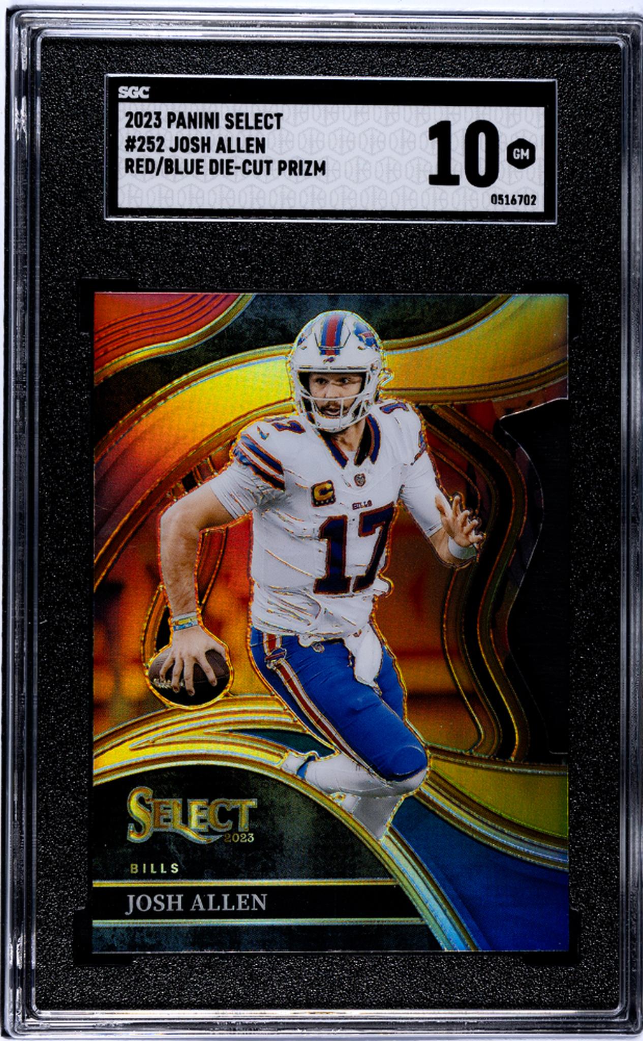 2023 Panini Select #252 Josh Allen Red/Blue Die-Cut Prizm SGC 10