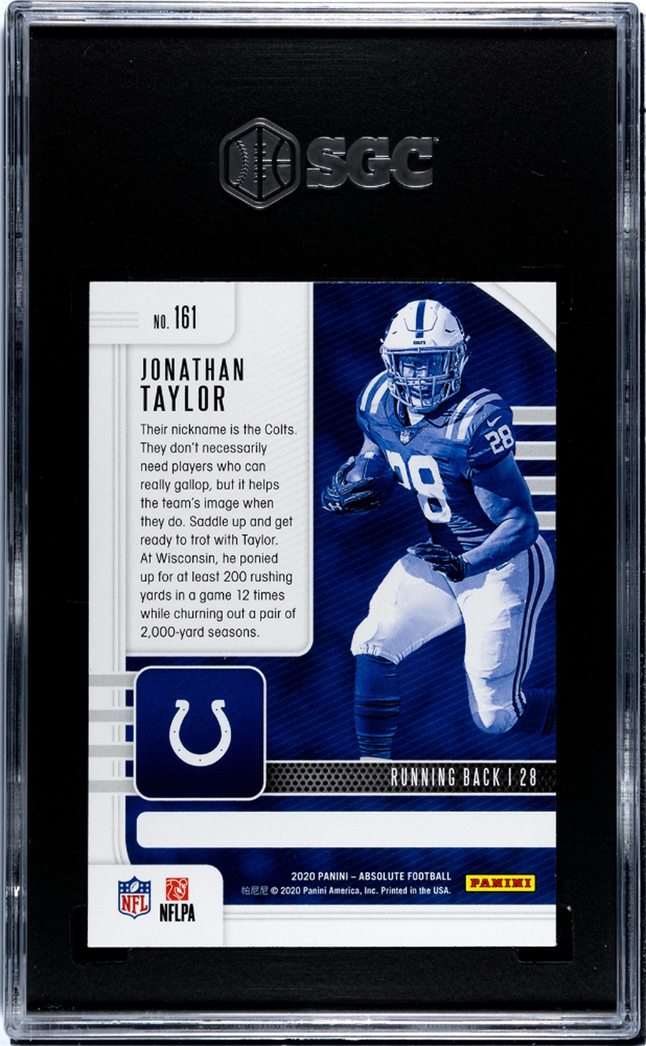 2020 Panini Absolute Football Jonathan Taylor #161 RC SGC 10